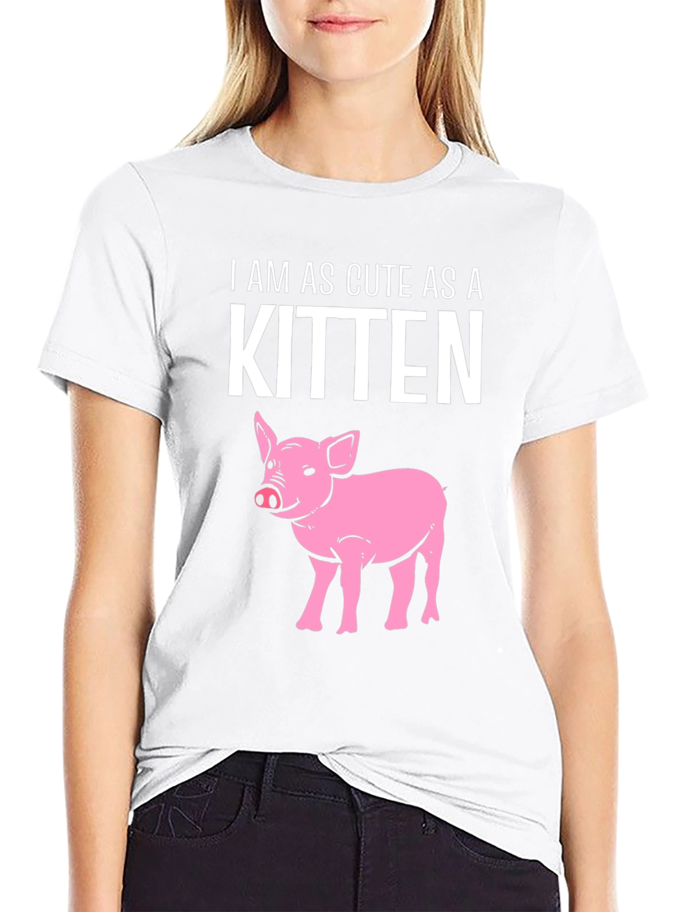 Black Cute Piglet T-Shirt view 9