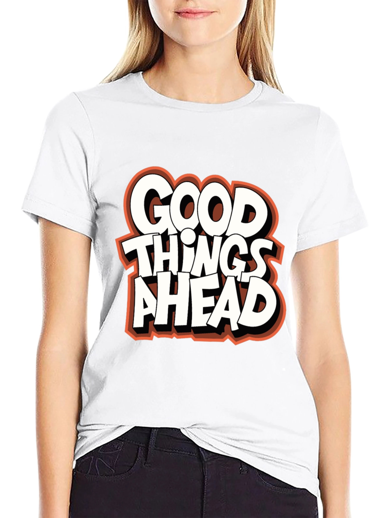 Black Good Things Ahead Graphic Tee - Black view 9