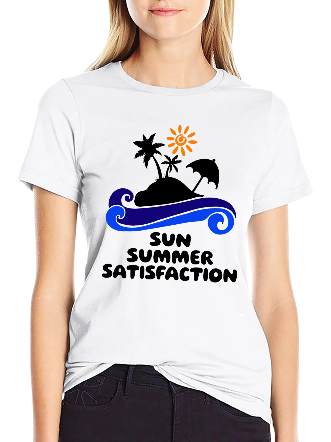 Black Summer Satisfaction Black Graphic T-Shirt view 9