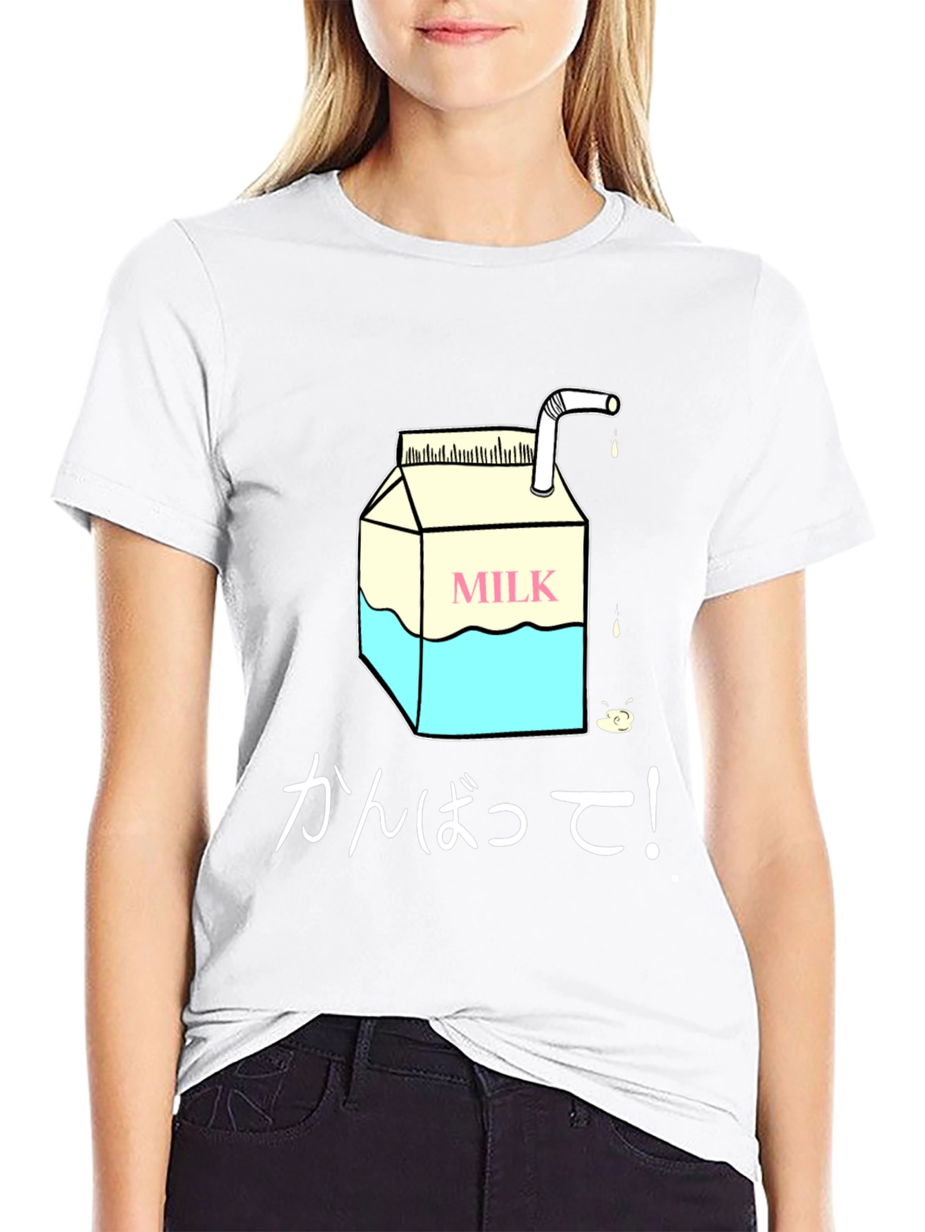 Black Milk Carton Graphic Tee - Japanese Text Design view 9