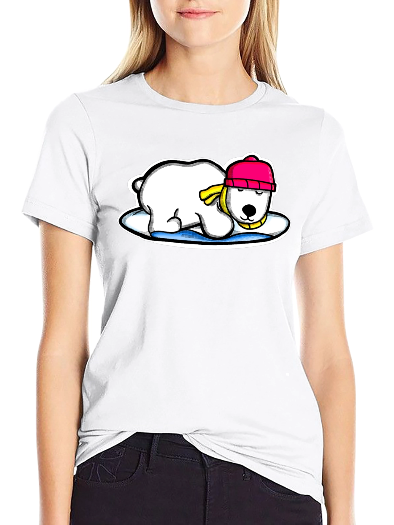 Black Polar Bear Graphic Tee - Cute Winter Style view 9
