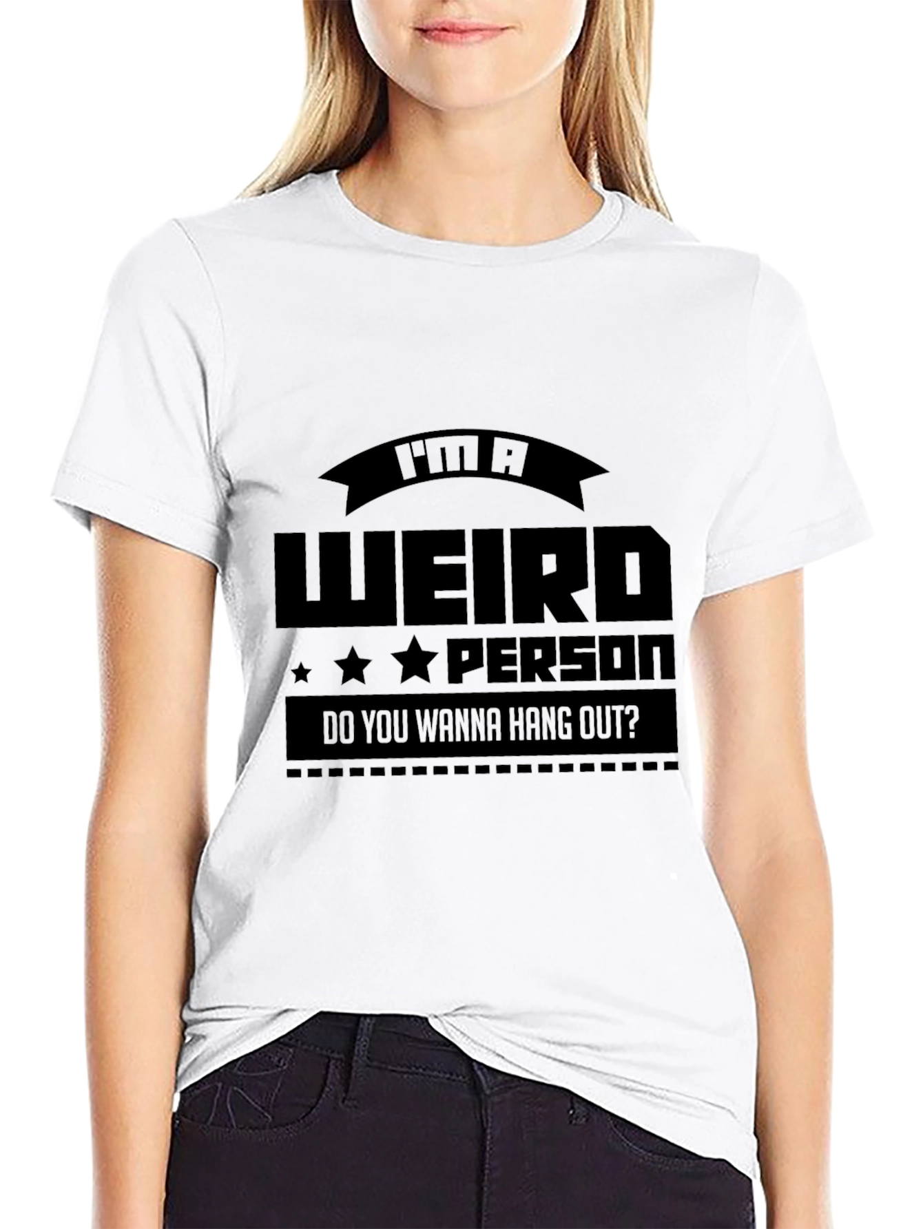 Black I'm A Weird Person Tee - Funny Novelty T-Shirt view 9
