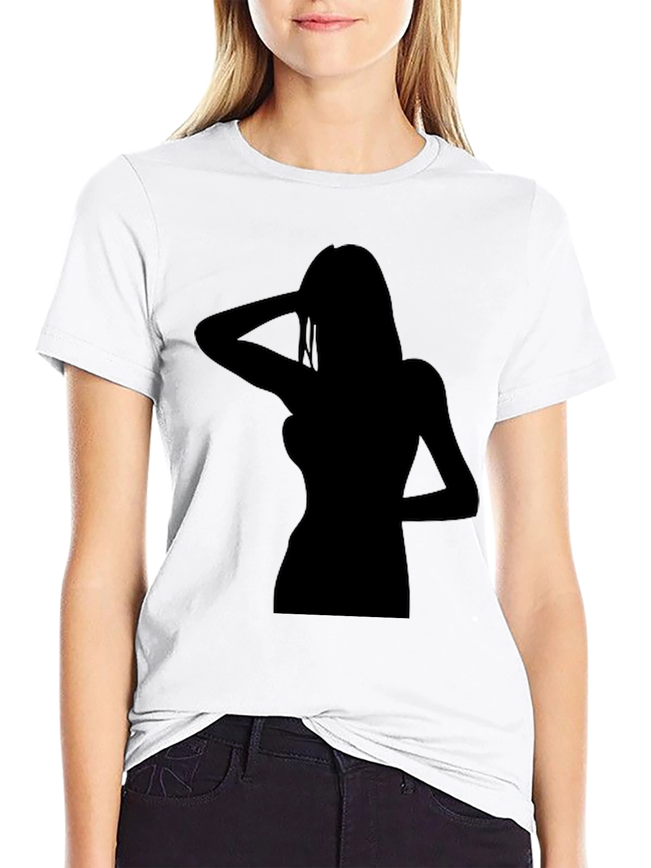 Black Silhouette Graphic Tee - Classic Black T-Shirt view 9