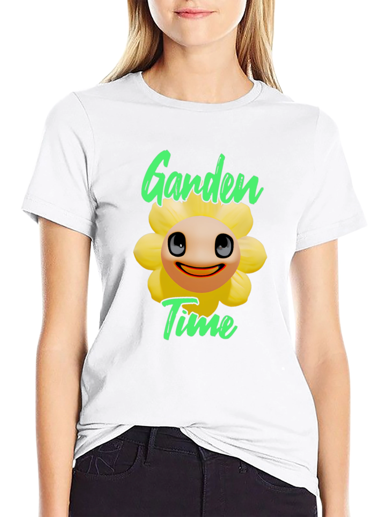 Black Garden Time Sunflower Graphic T-Shirt - Black view 9