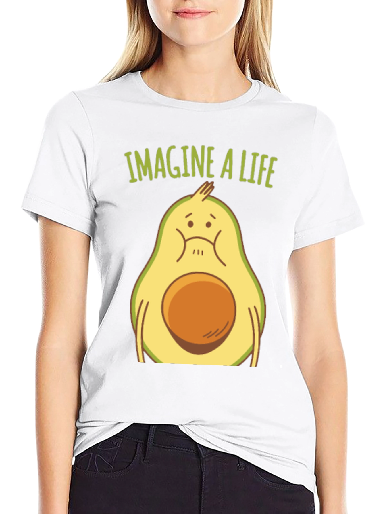 Black Imagine a Life Avocado Graphic Tee - Unisex view 9