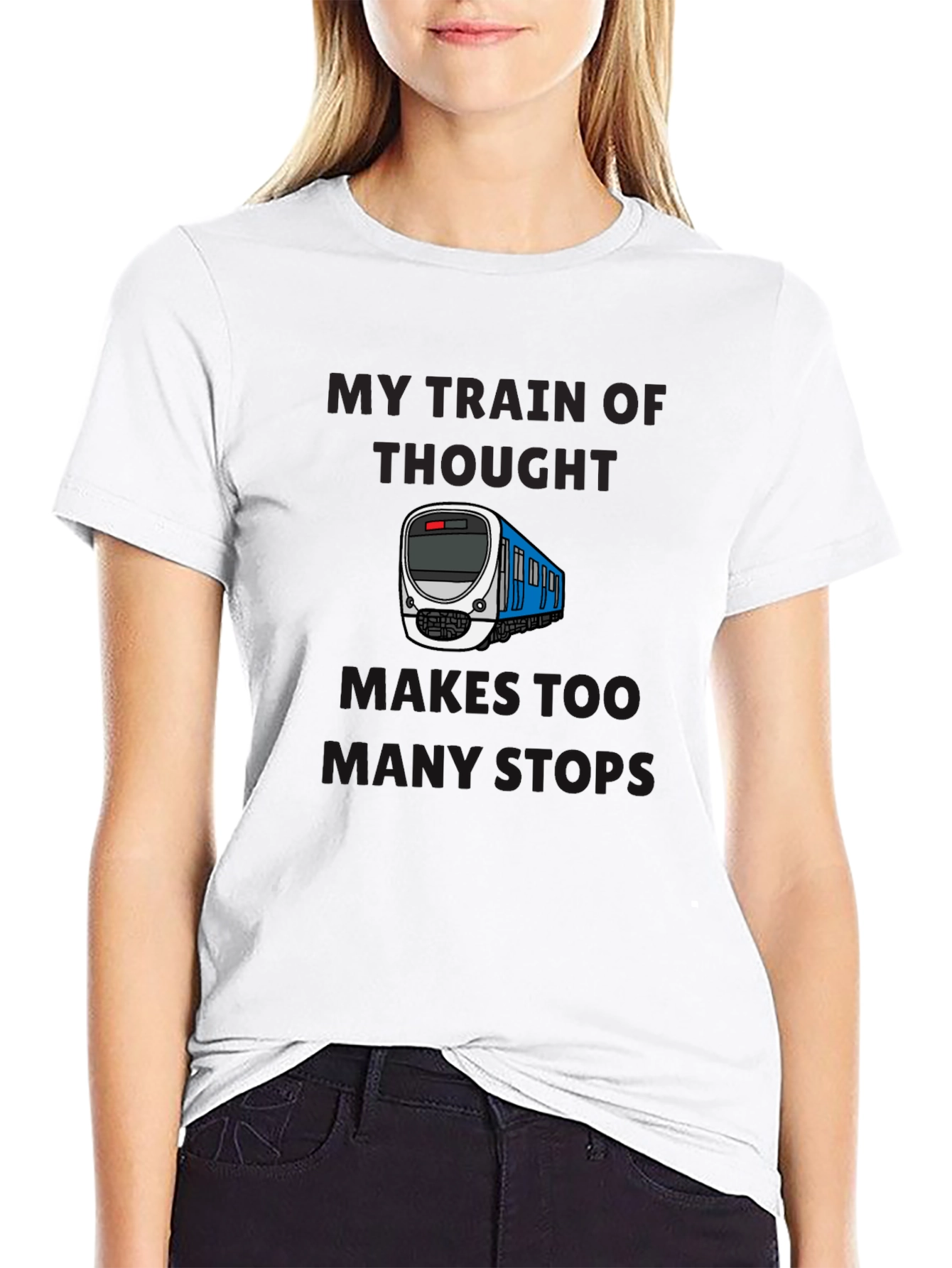 Black Train of Thought T-Shirt - Too Many Stops view 9