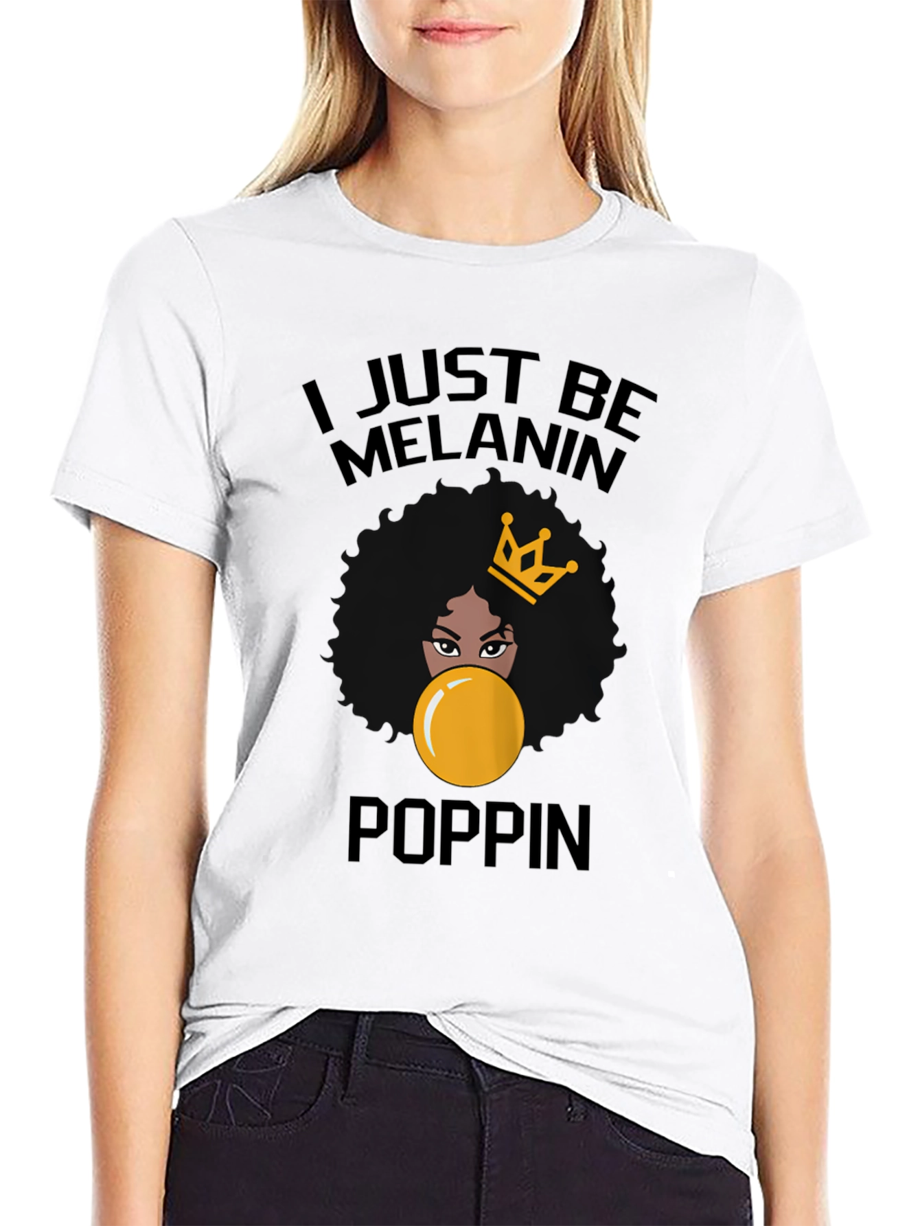 Black Melanin Poppin' Graphic Tee - Stylish Black T-Shirt view 9