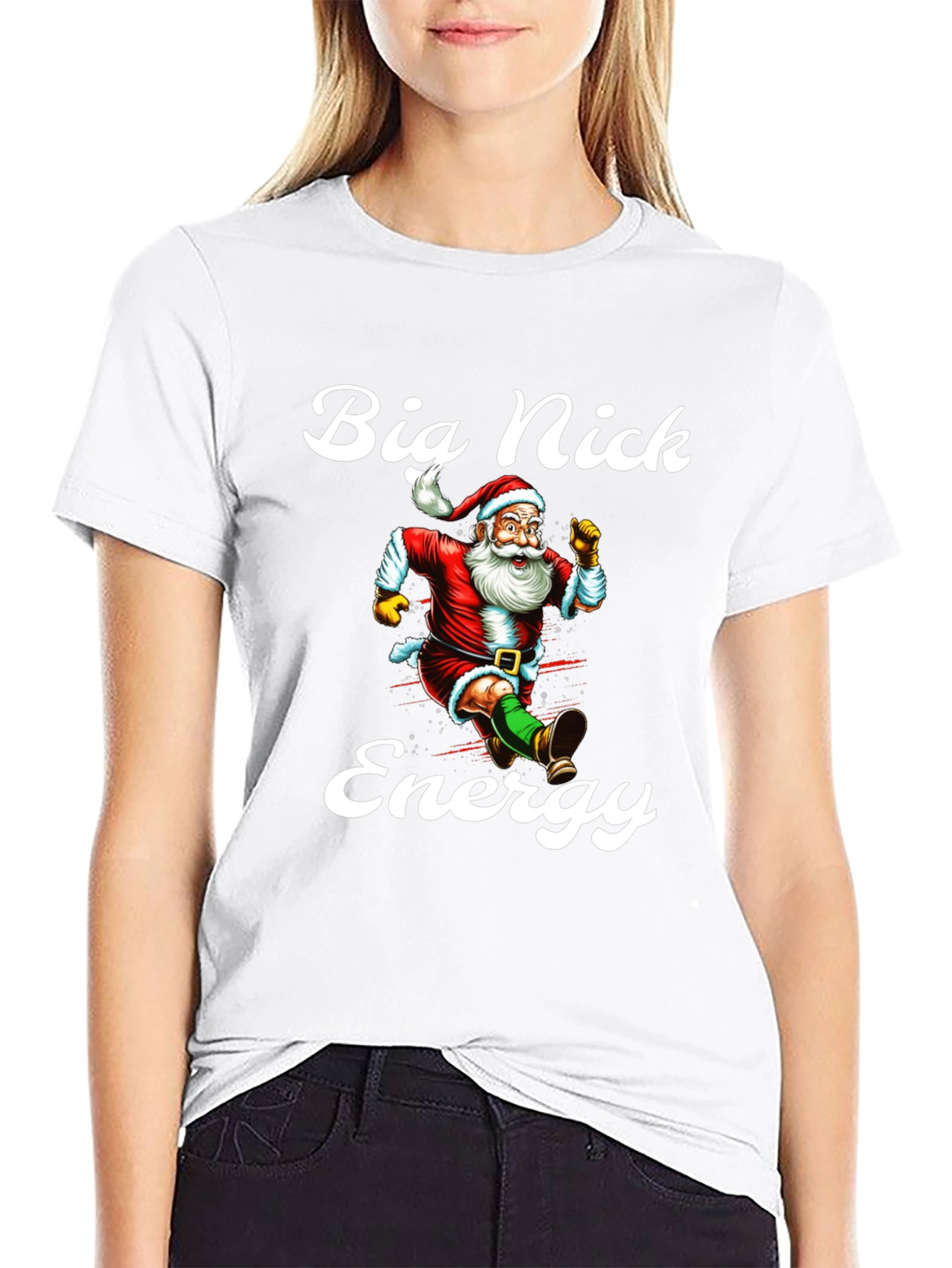 Black Big Nick Energy Santa T-Shirt view 9