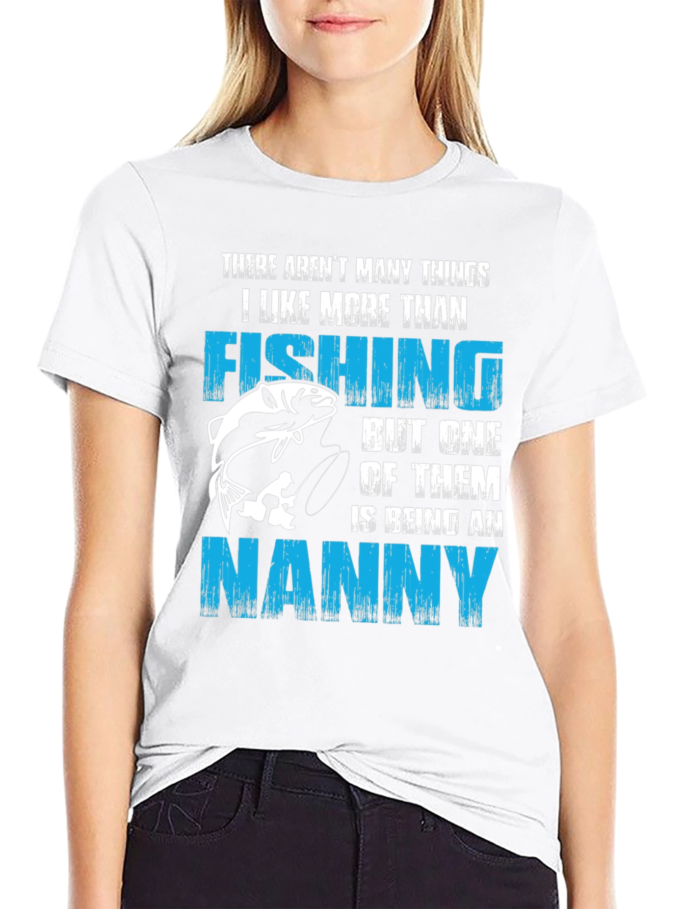Black Fishing Nanny T-Shirt: Best Gift for Nanny Who Loves Fishing view 9