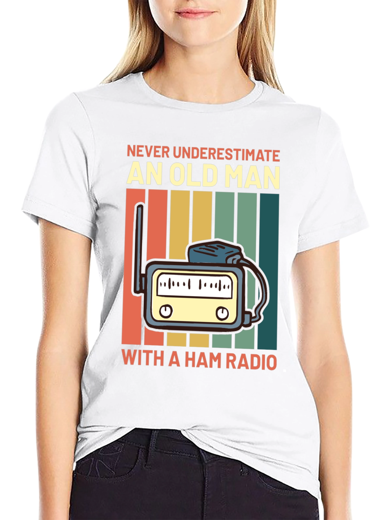 Black Ham Radio Old Man T-Shirt - Funny Amateur Radio Tee view 9