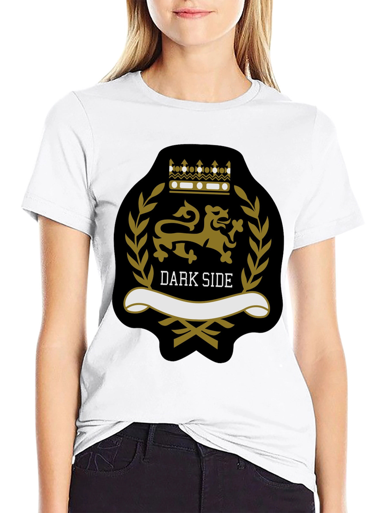 Black Dark Side Lion Crest Graphic Tee - Stylish Menswear view 9