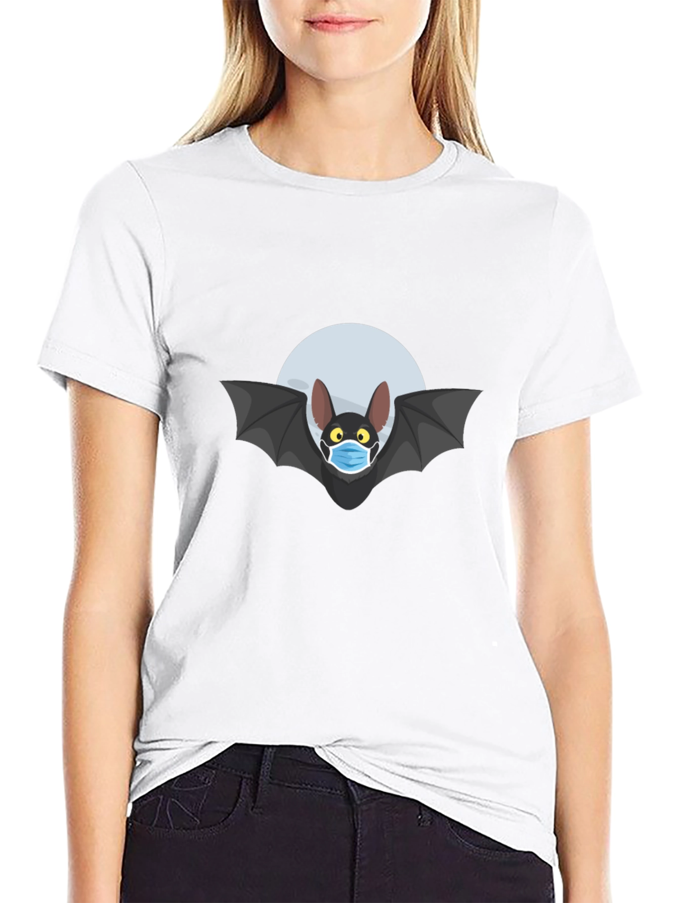 Black Masked Bat T-Shirt - Spooky Season Essential view 9