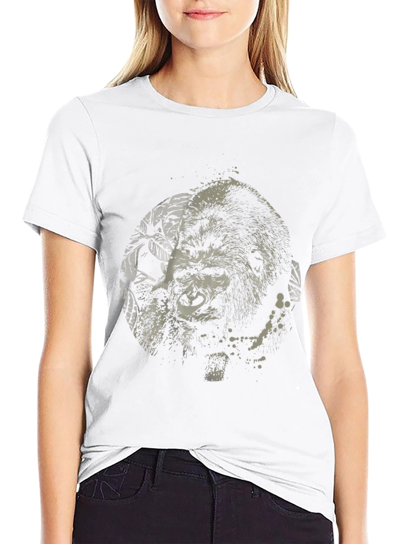 Black Gorilla Graphic Print Black T-Shirt view 9