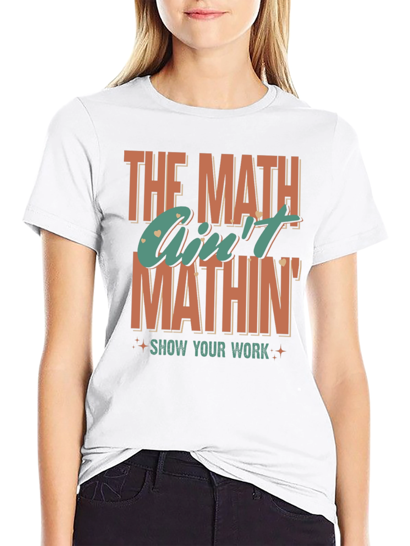 Black The Math Ain't Mathin' Graphic T-Shirt view 9