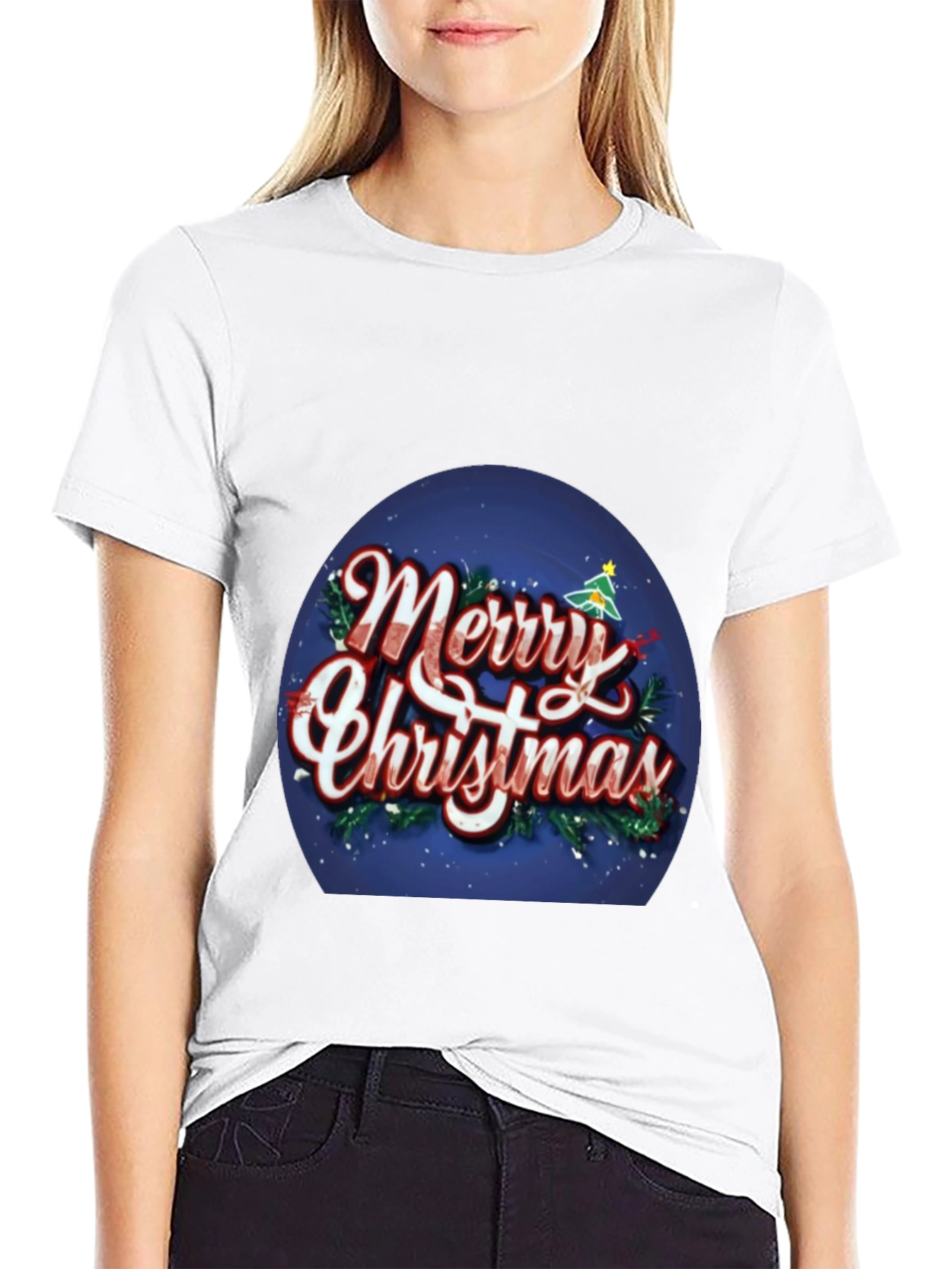 Black Merry Christmas Graphic T-Shirt view 9