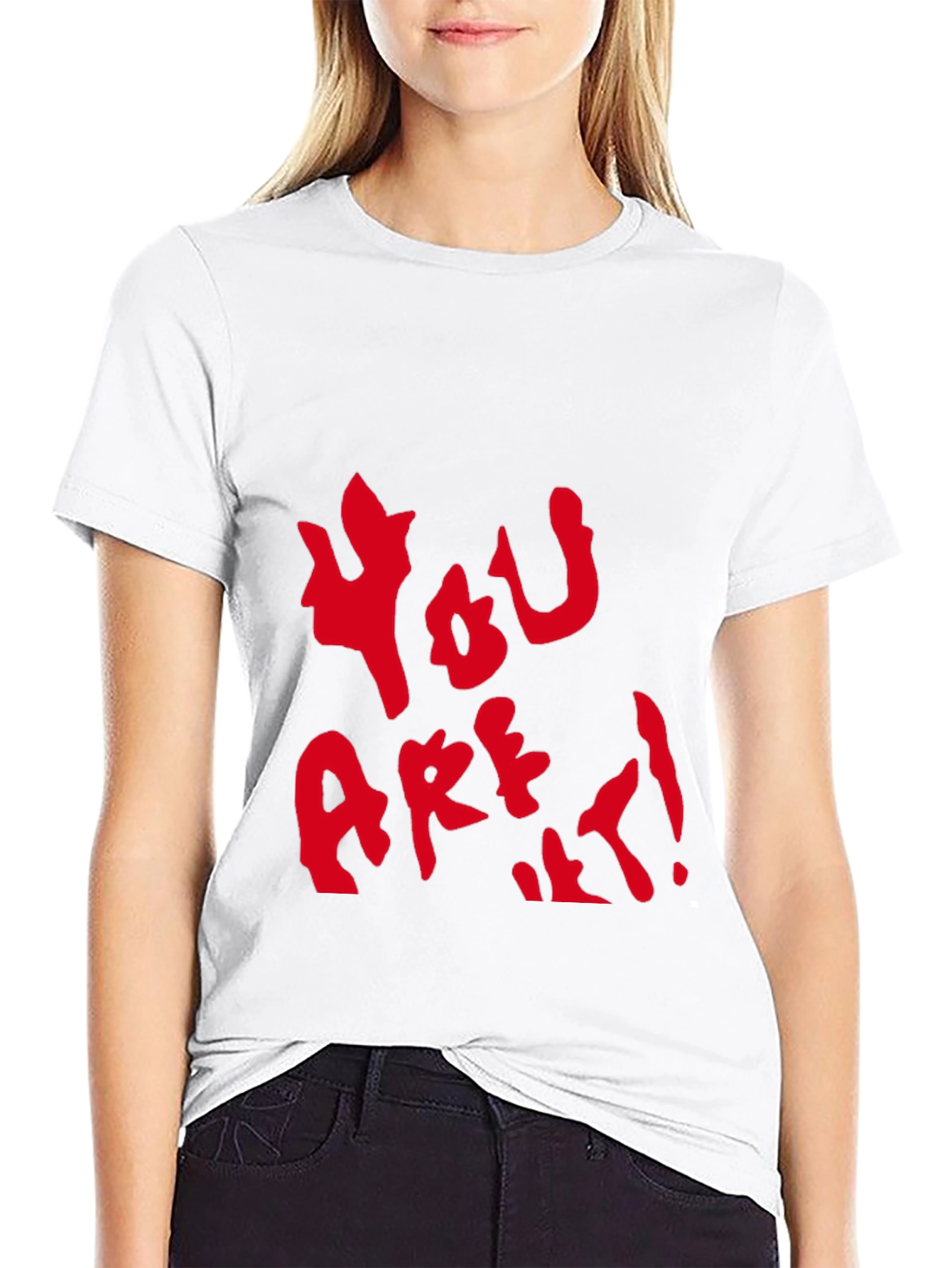 Black YOU ARE IT! Graphic Tee - Casual Black T-Shirt view 9