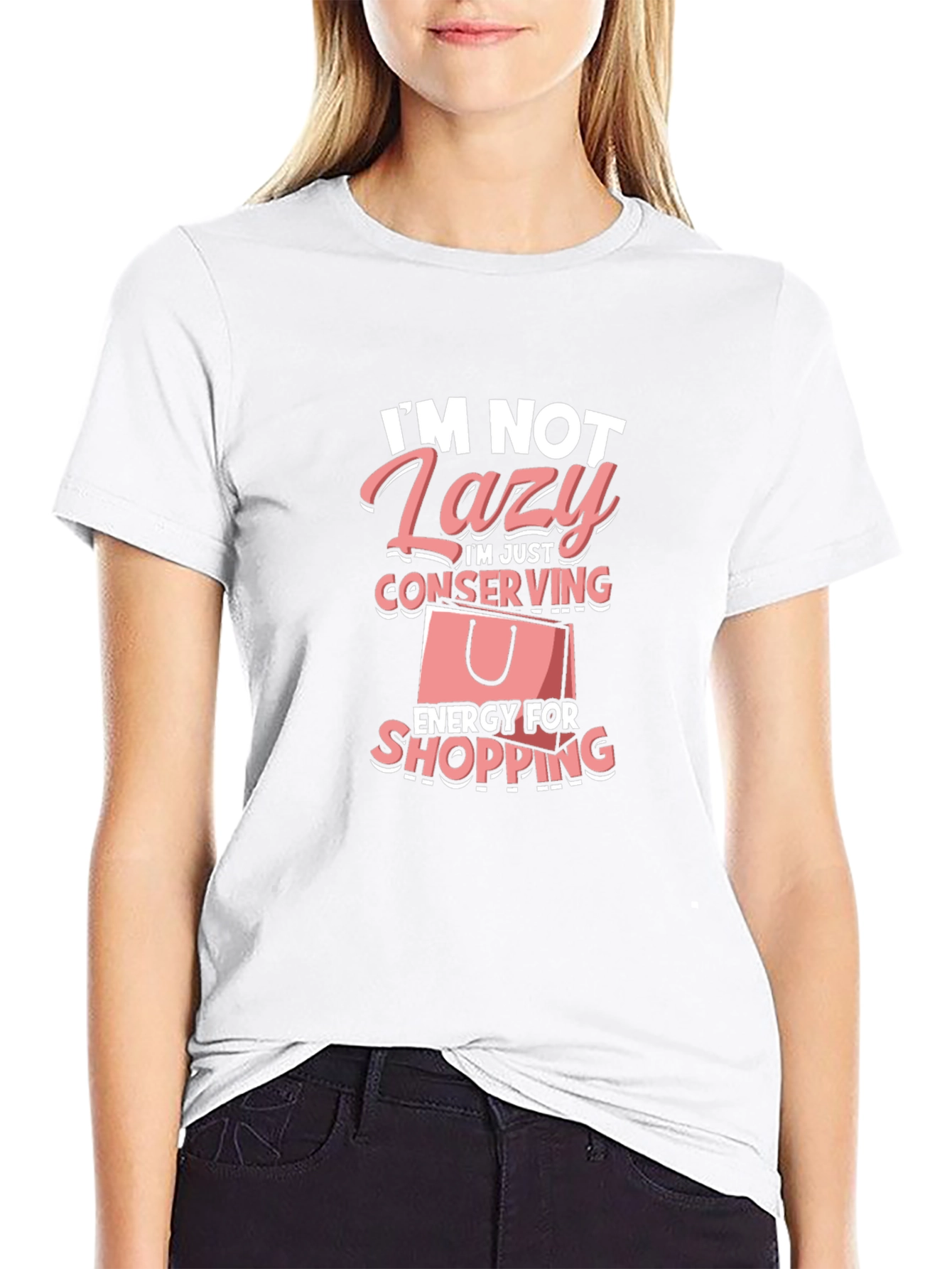 Funny Lazy Shopping T-Shirt: Conserving Energy Tee - 9