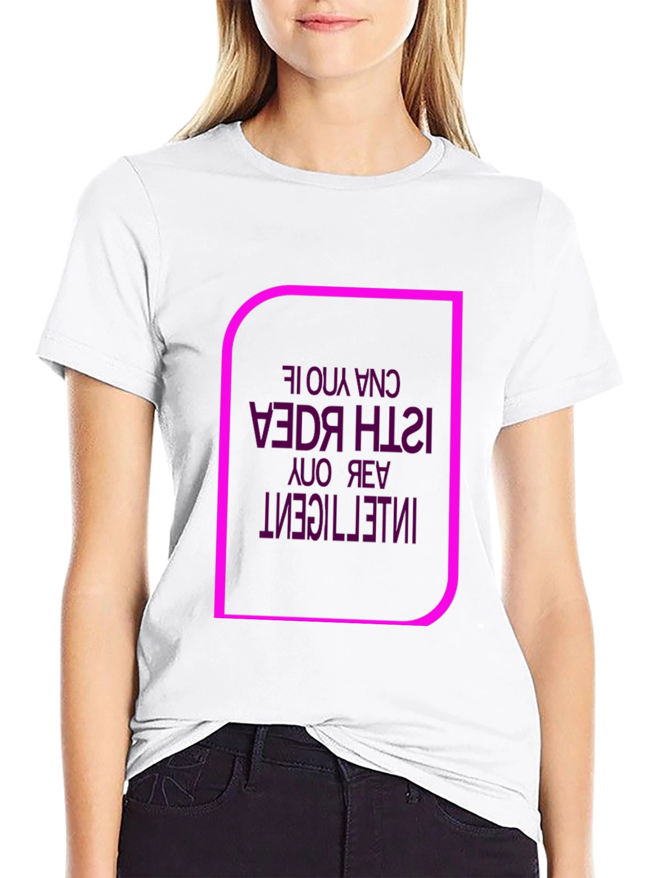 Black Unique Graphic Tee - Inverted Text Design view 9