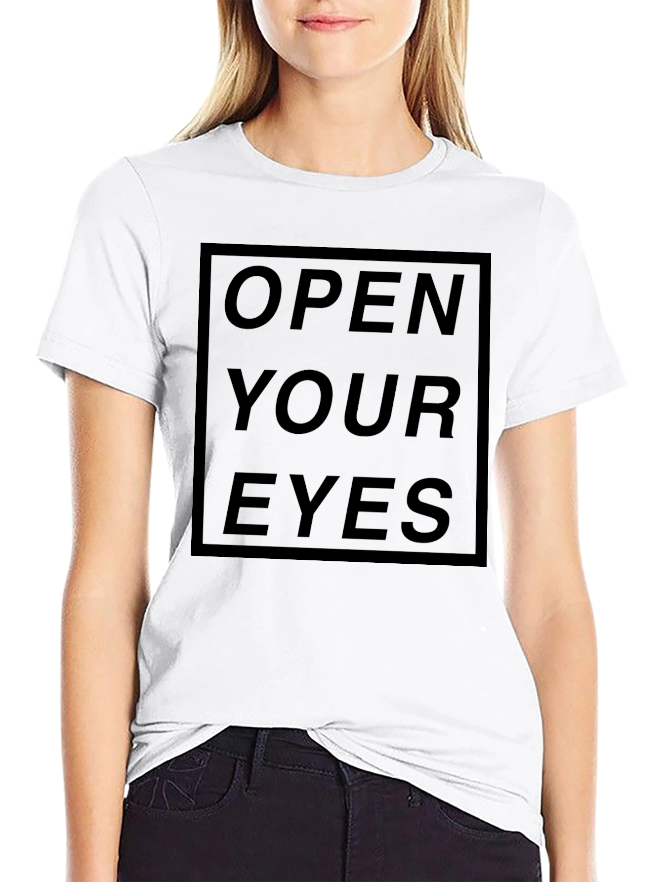 Black Open Your Eyes Graphic T-Shirt - Black view 9