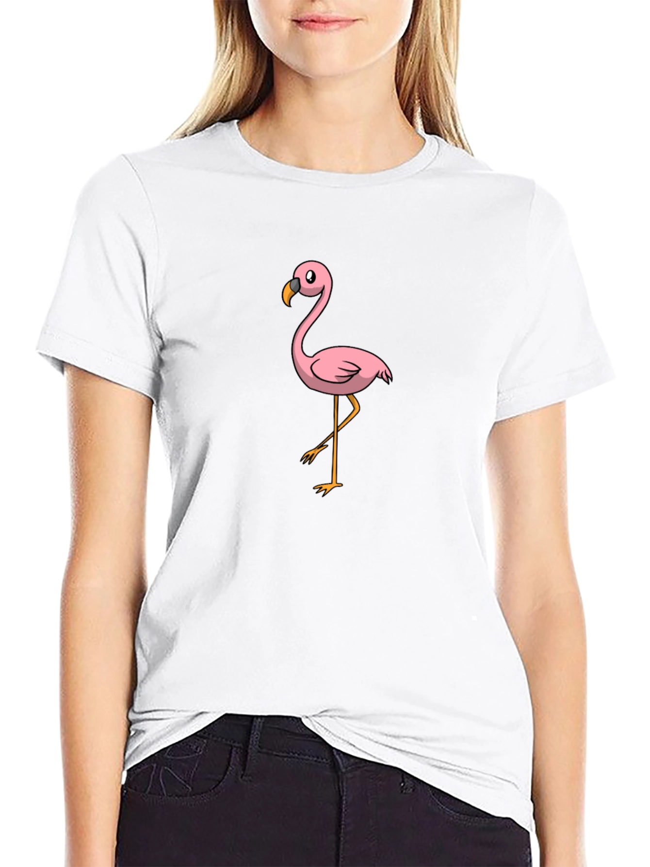 Black Flamingo Graphic Tee - Black Casual T-Shirt view 9