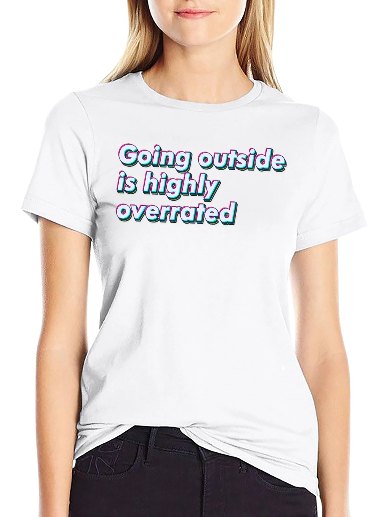 Black Funny "Going Outside" Graphic Tee view 9