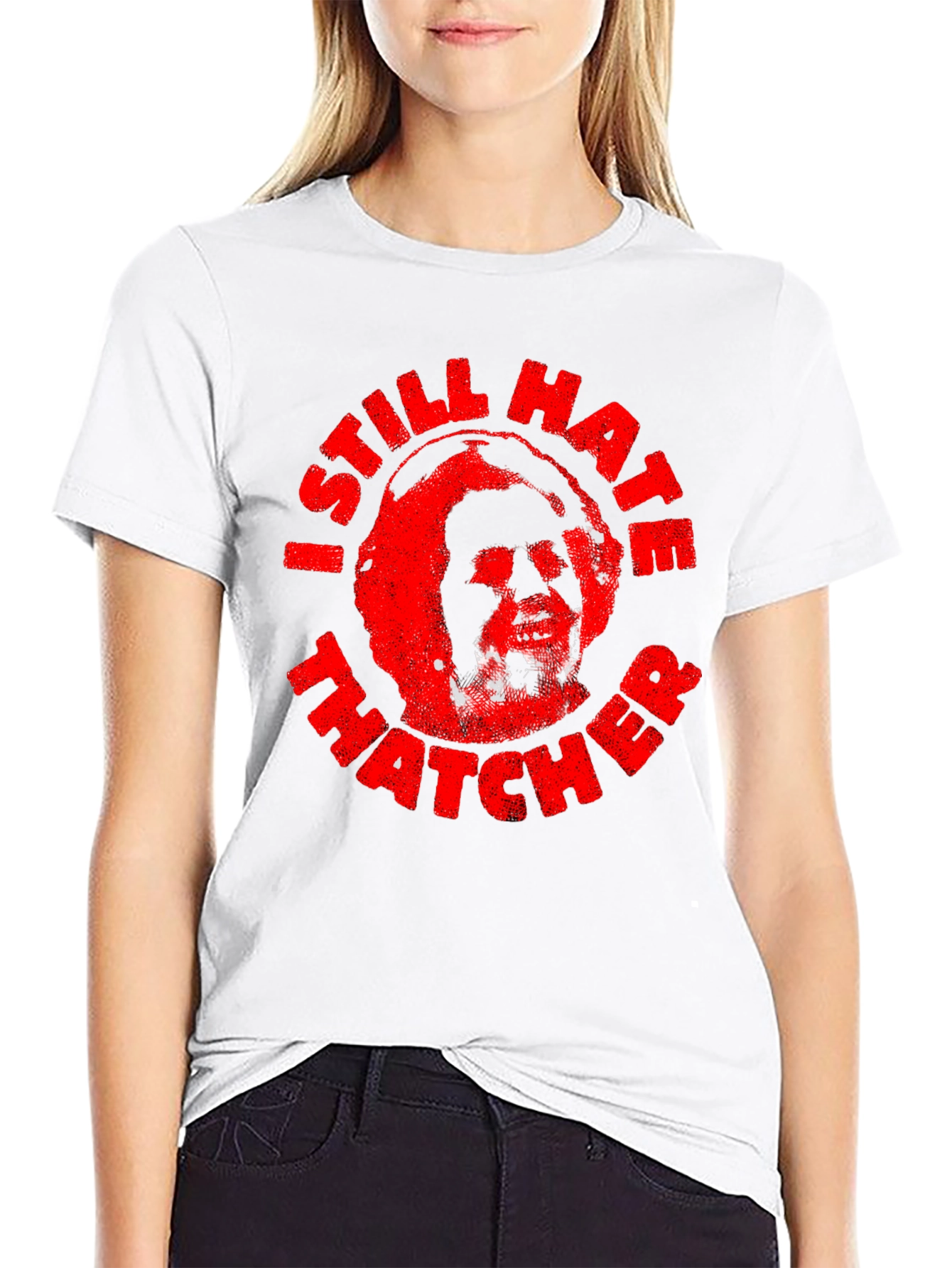 Black I Still Hate Thatcher Graphic Tee - Political Statement Shirt view 9