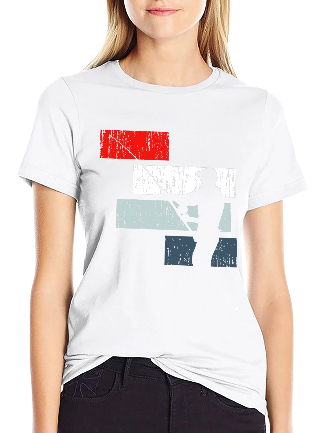 Black Fishing Silhouette Graphic T-Shirt - Angler Style view 9