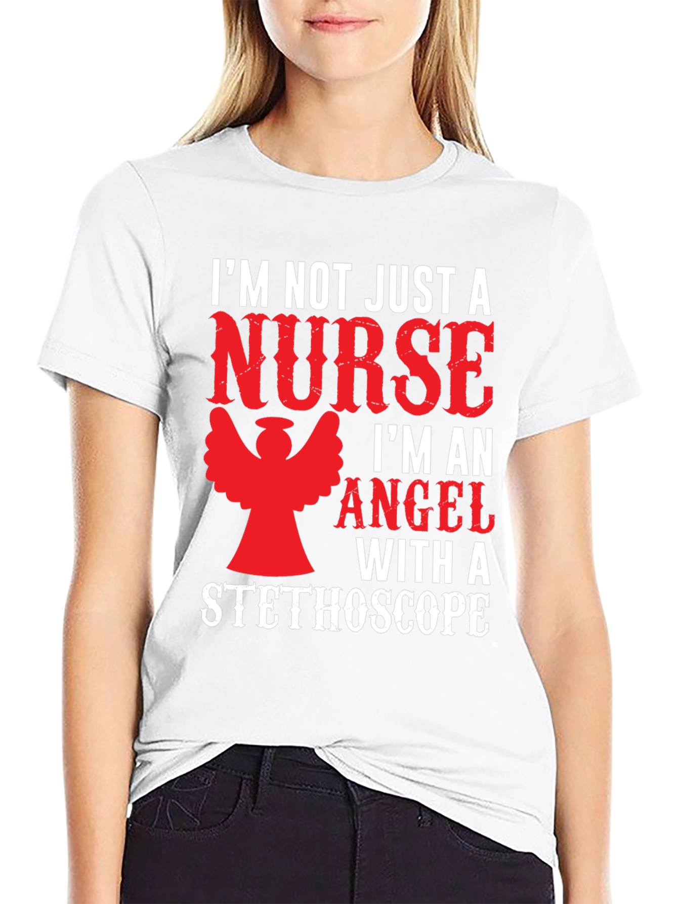 Black Nurse Angel T-Shirt Funny Gift view 9