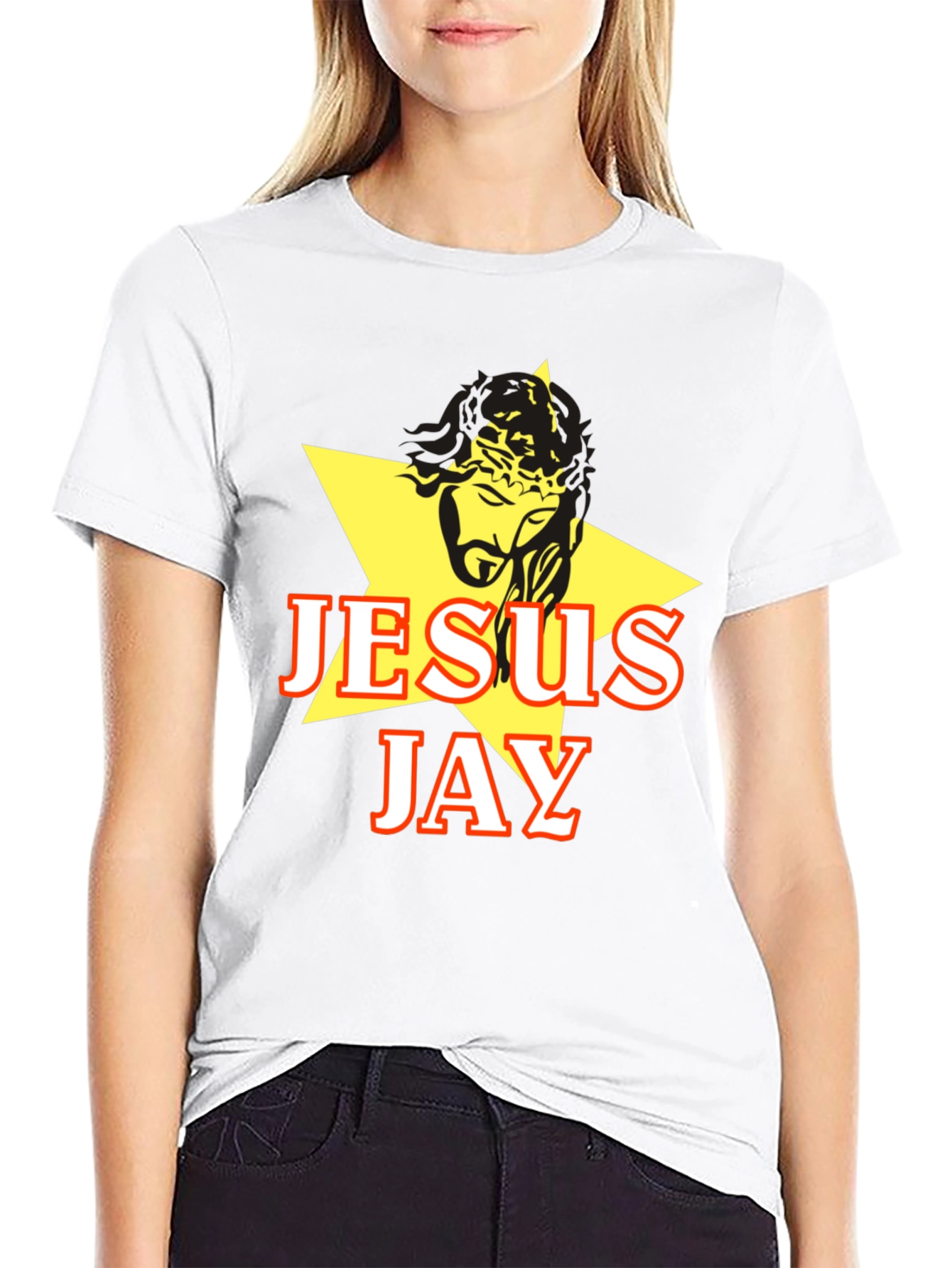 Black Jesus Jay Graphic T-Shirt - Black Cotton Blend view 9