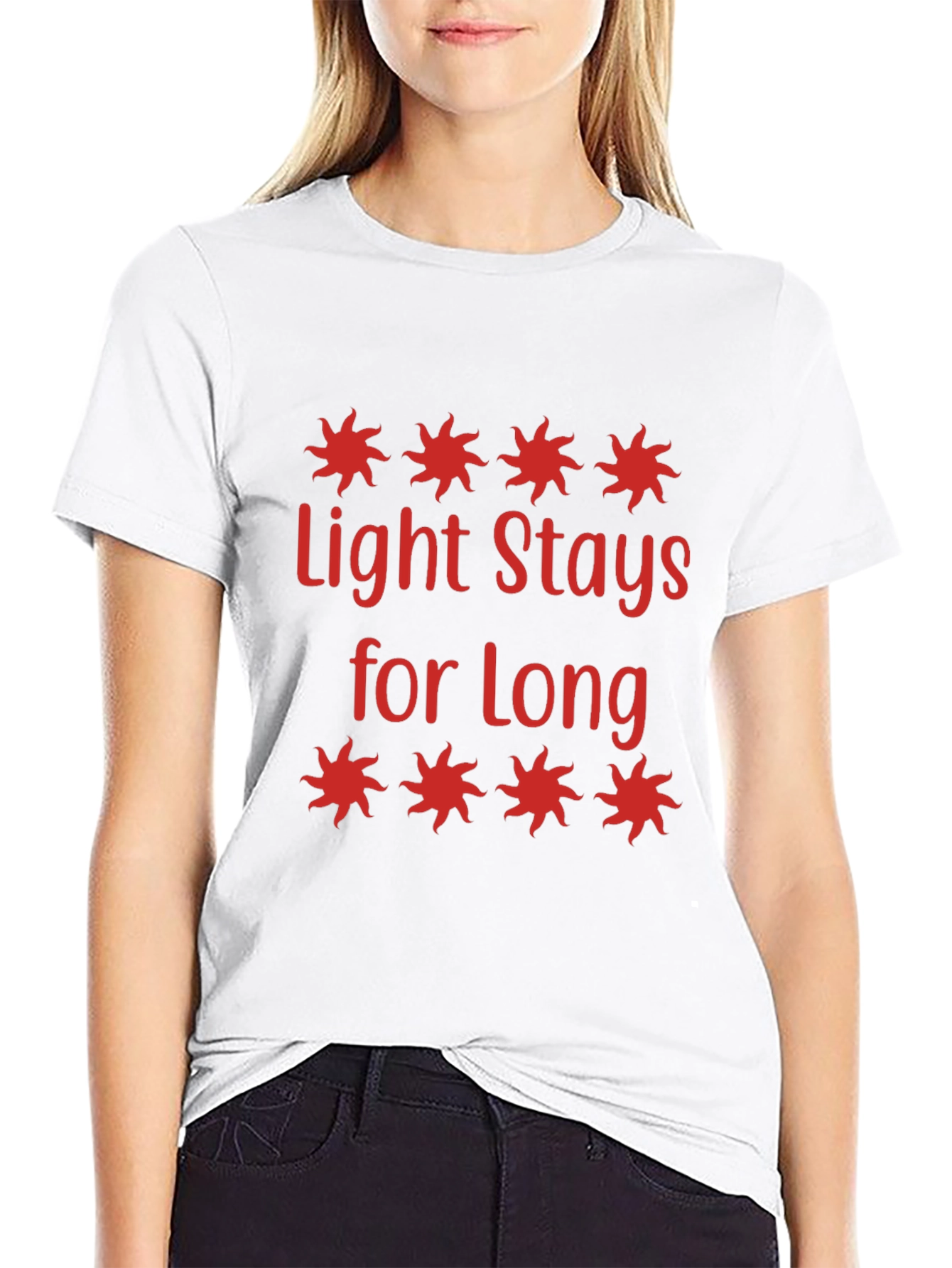 Black Light Stays for Long T-Shirt view 9