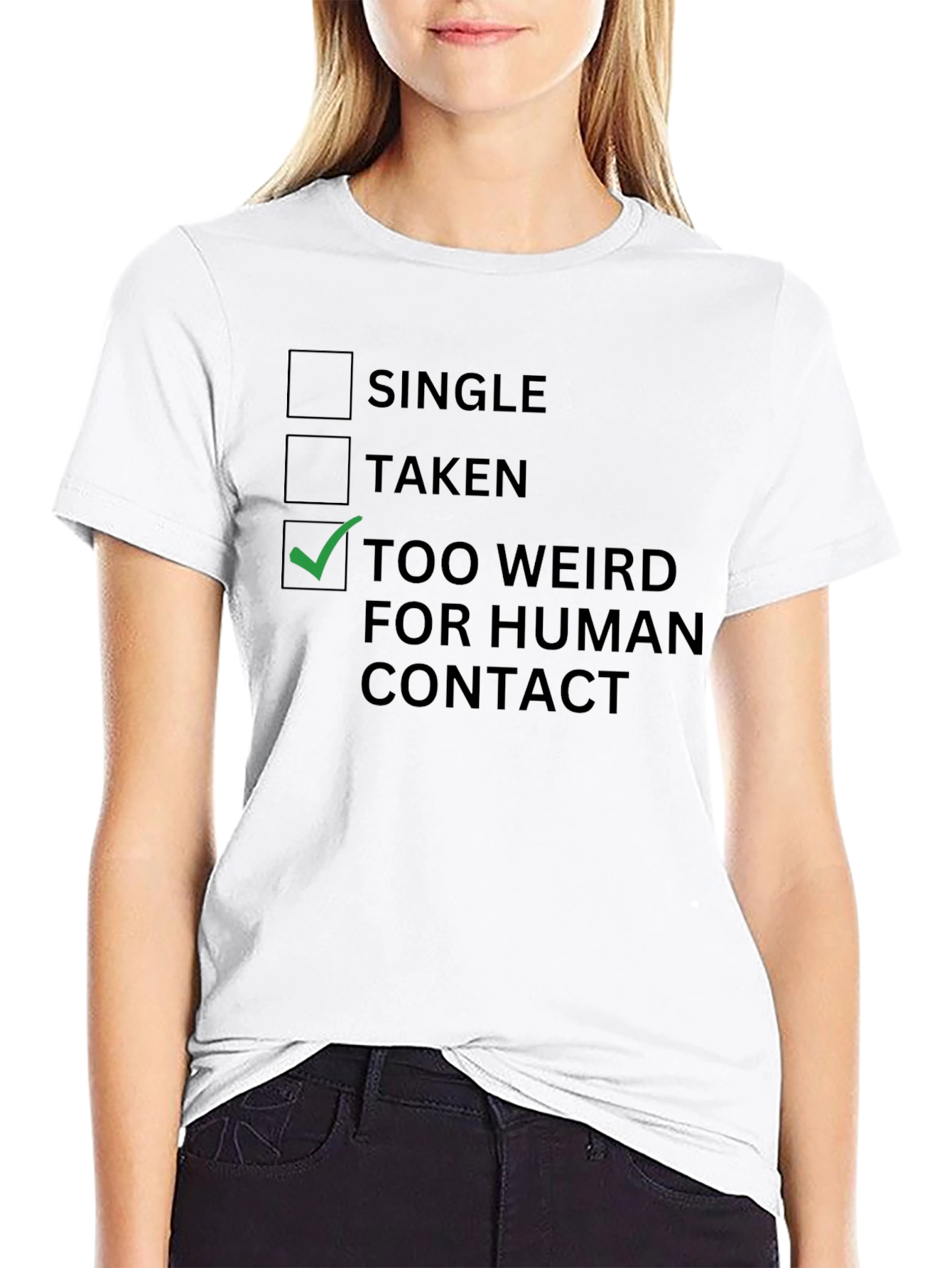 Black Too Weird For Human Contact T-Shirt - Funny Introvert Tee view 9