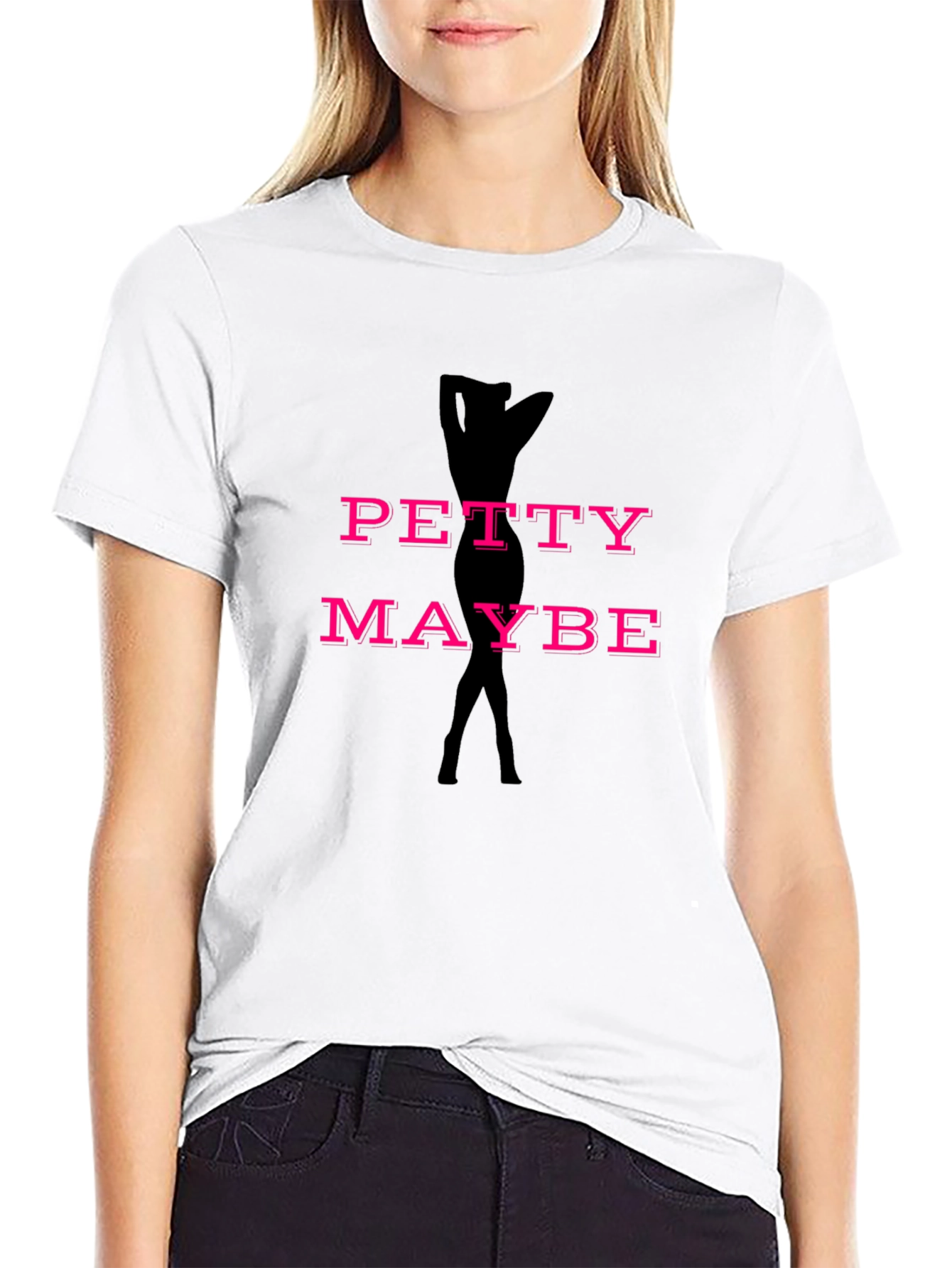 Black Petty Maybe Funny Graphic T-Shirt view 9