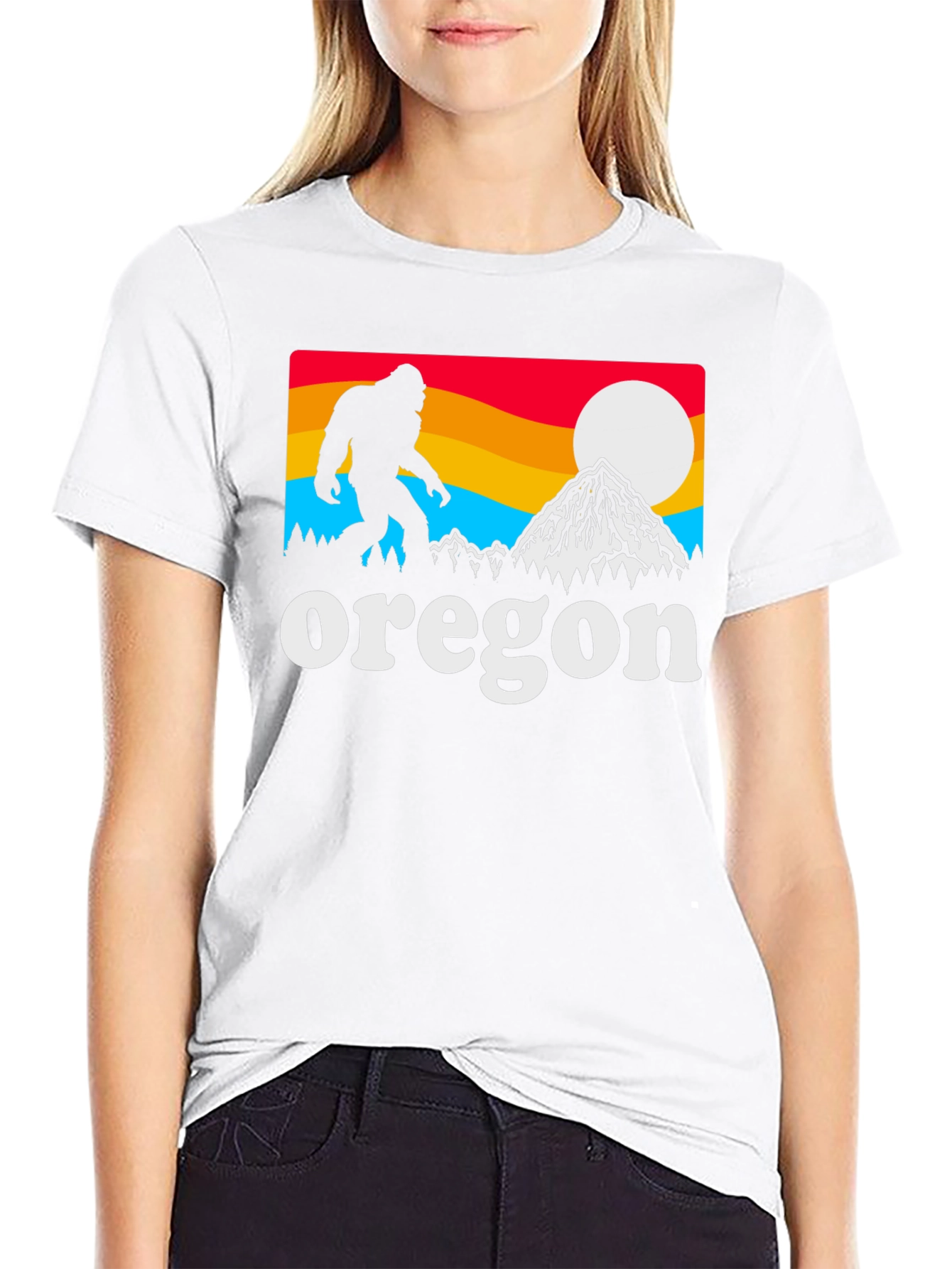 Black Oregon Bigfoot Graphic Tee - Black view 9