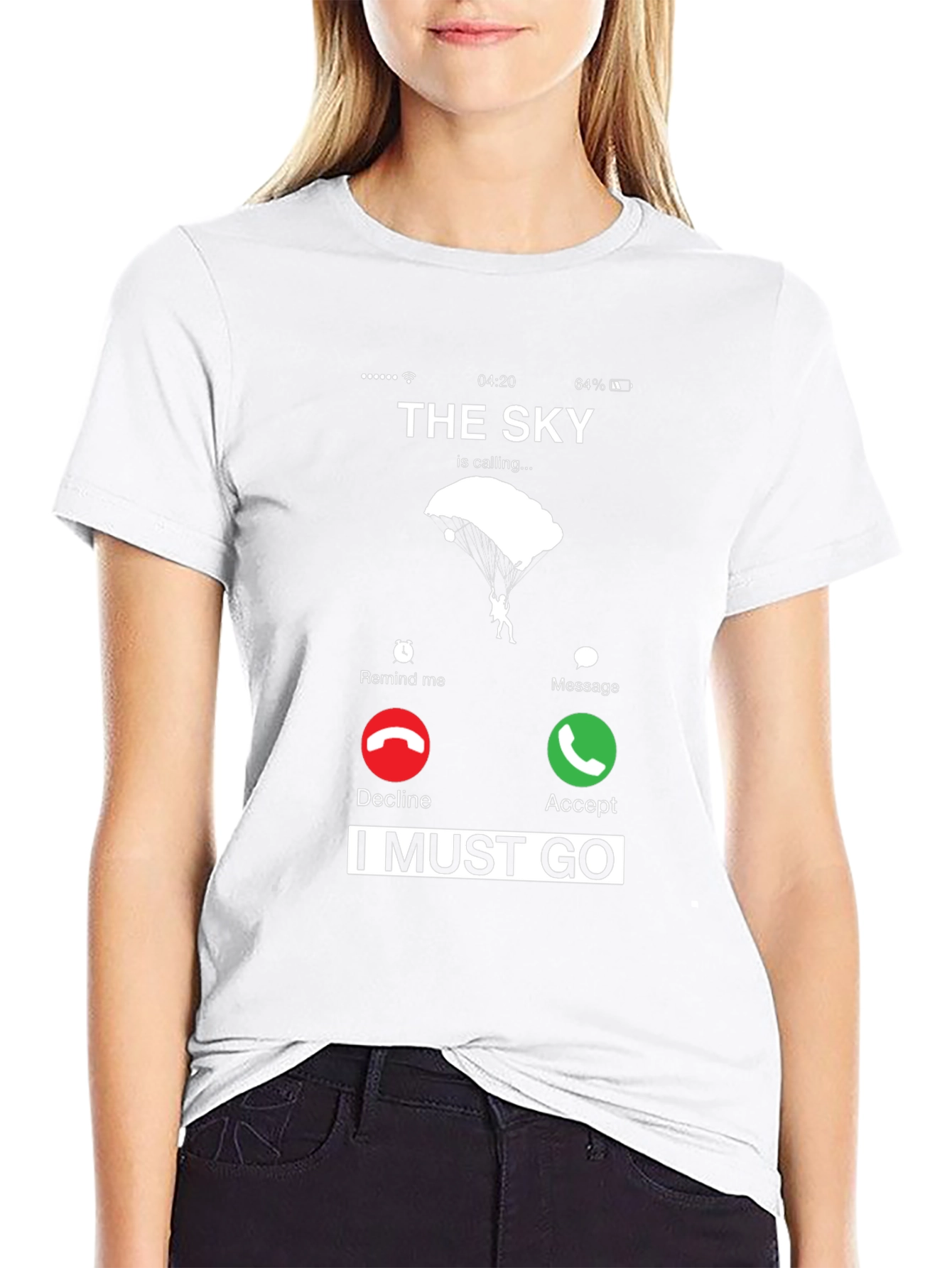 Black The Sky is Calling Skydive T-Shirt view 9