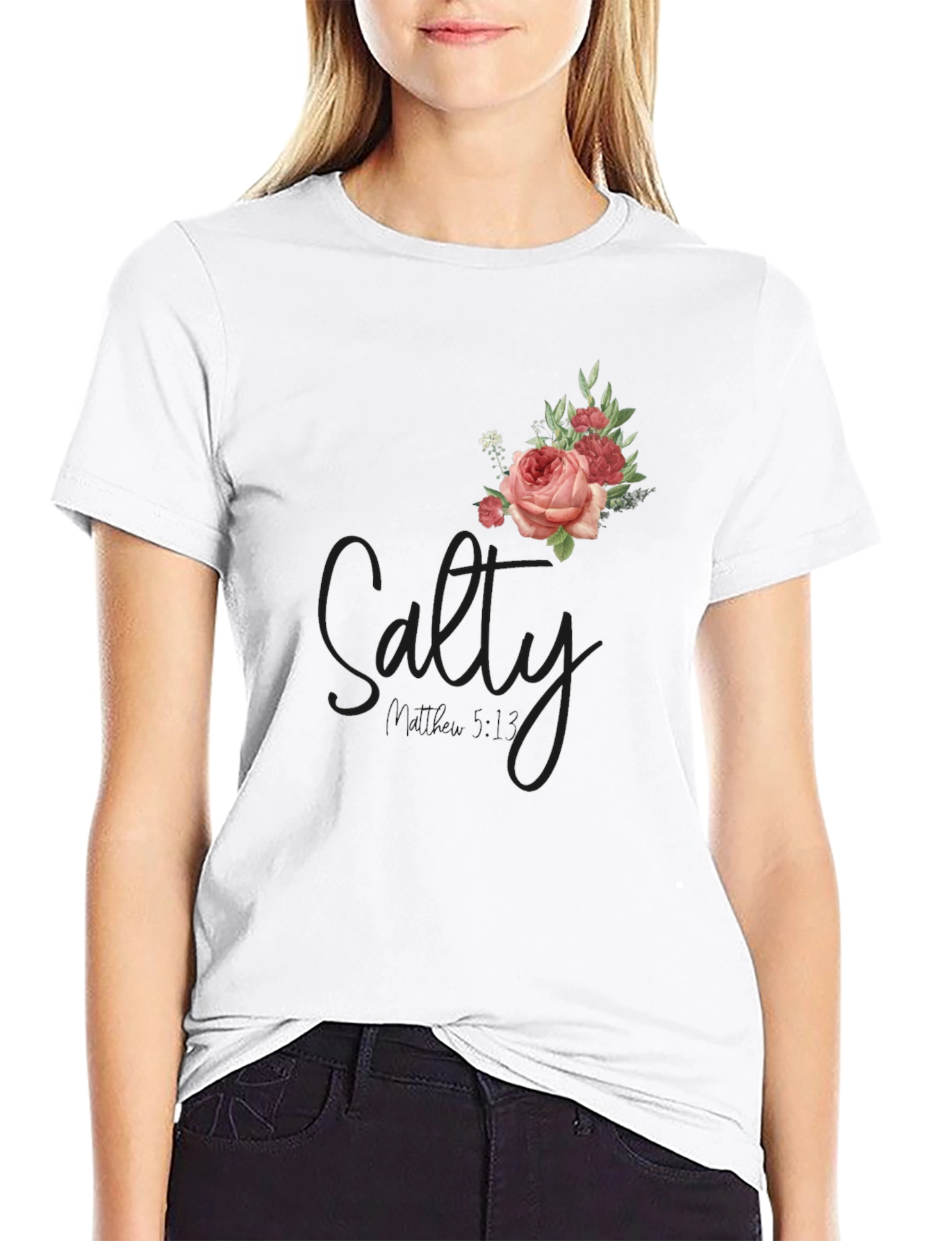 Black Floral Salty Graphic T-Shirt view 9