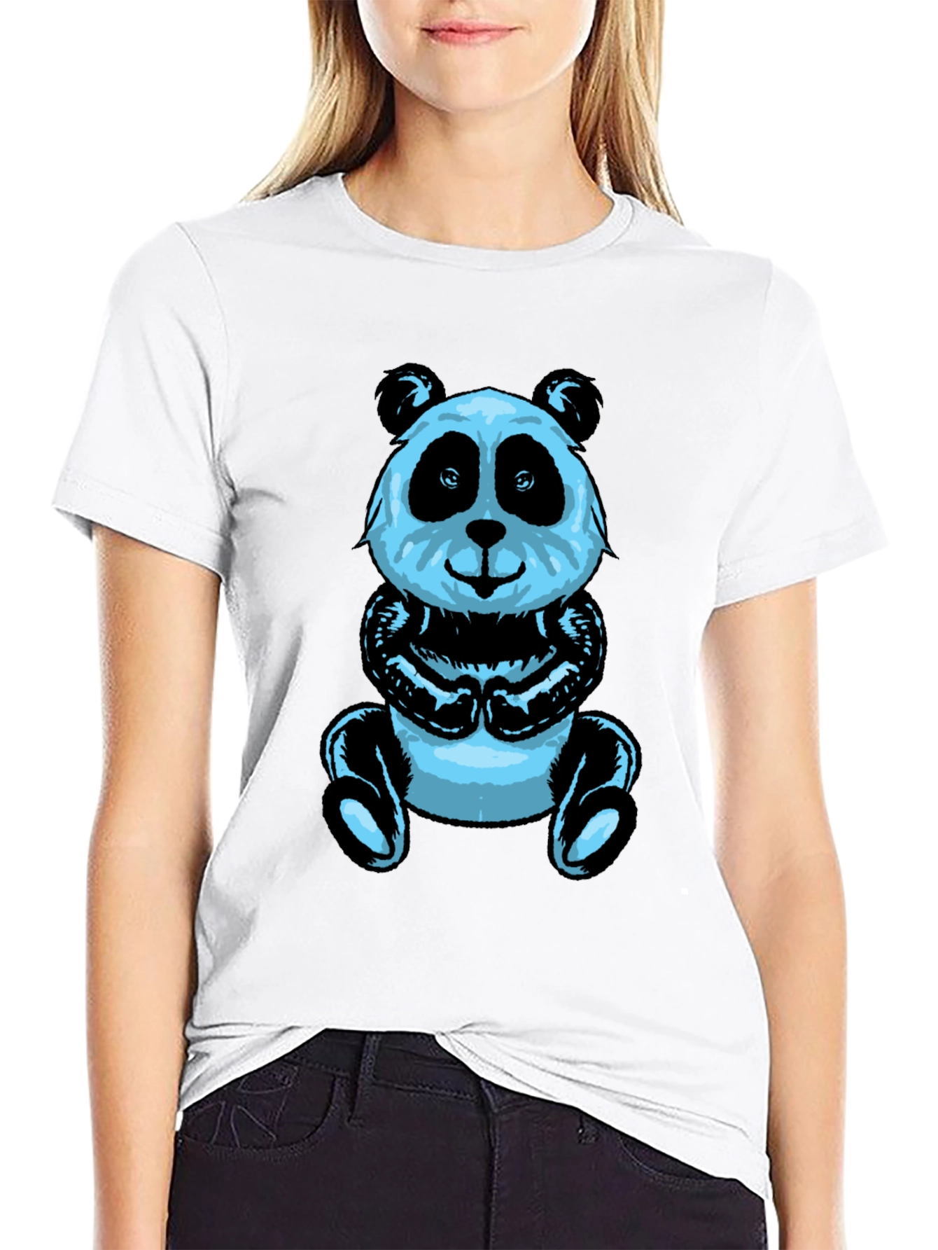 Black Panda Graphic Tee - Men's Black Short Sleeve Shirt view 9