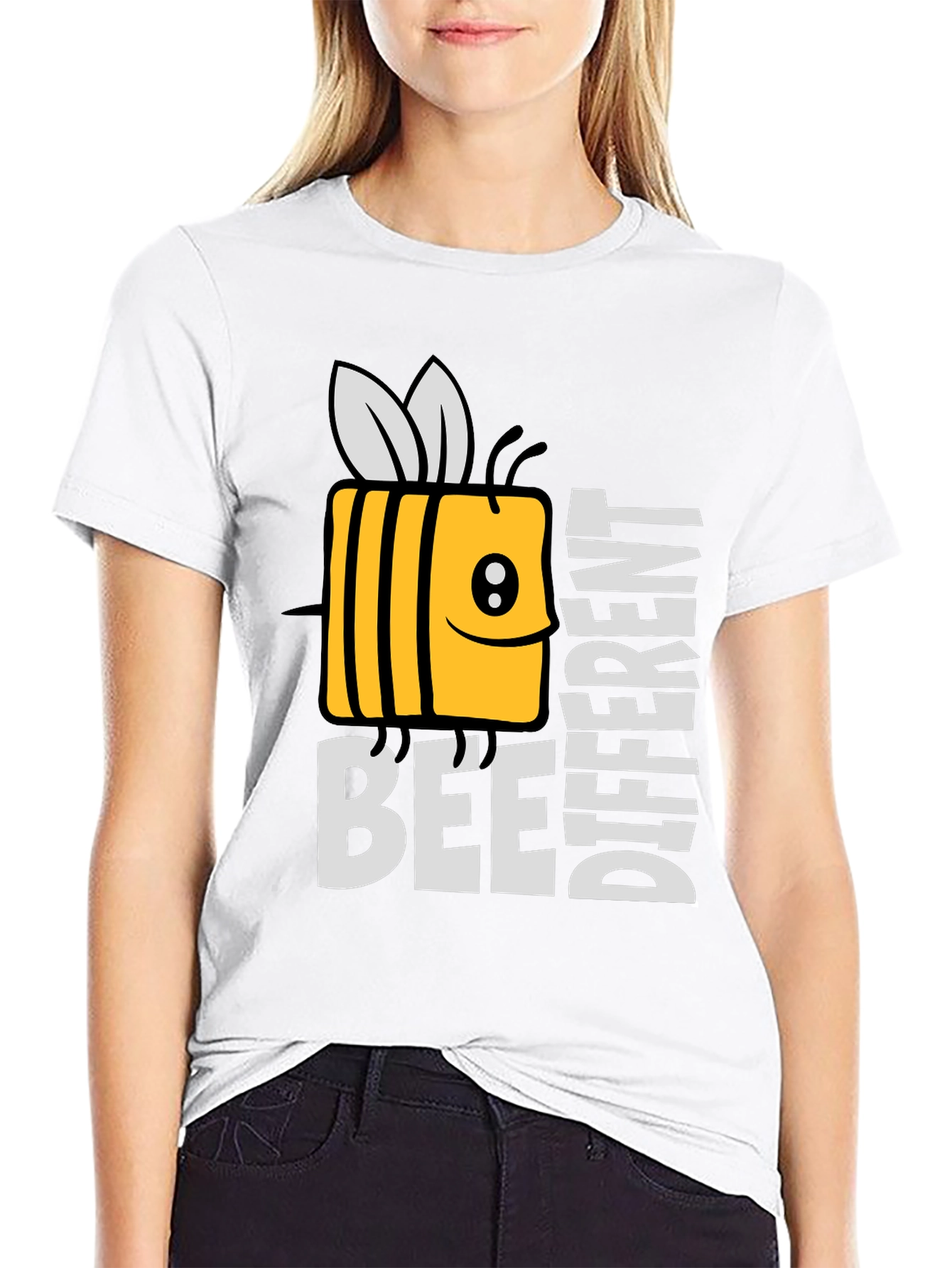 Black Bee Different Graphic Tee - Novelty Humor T-Shirt view 9