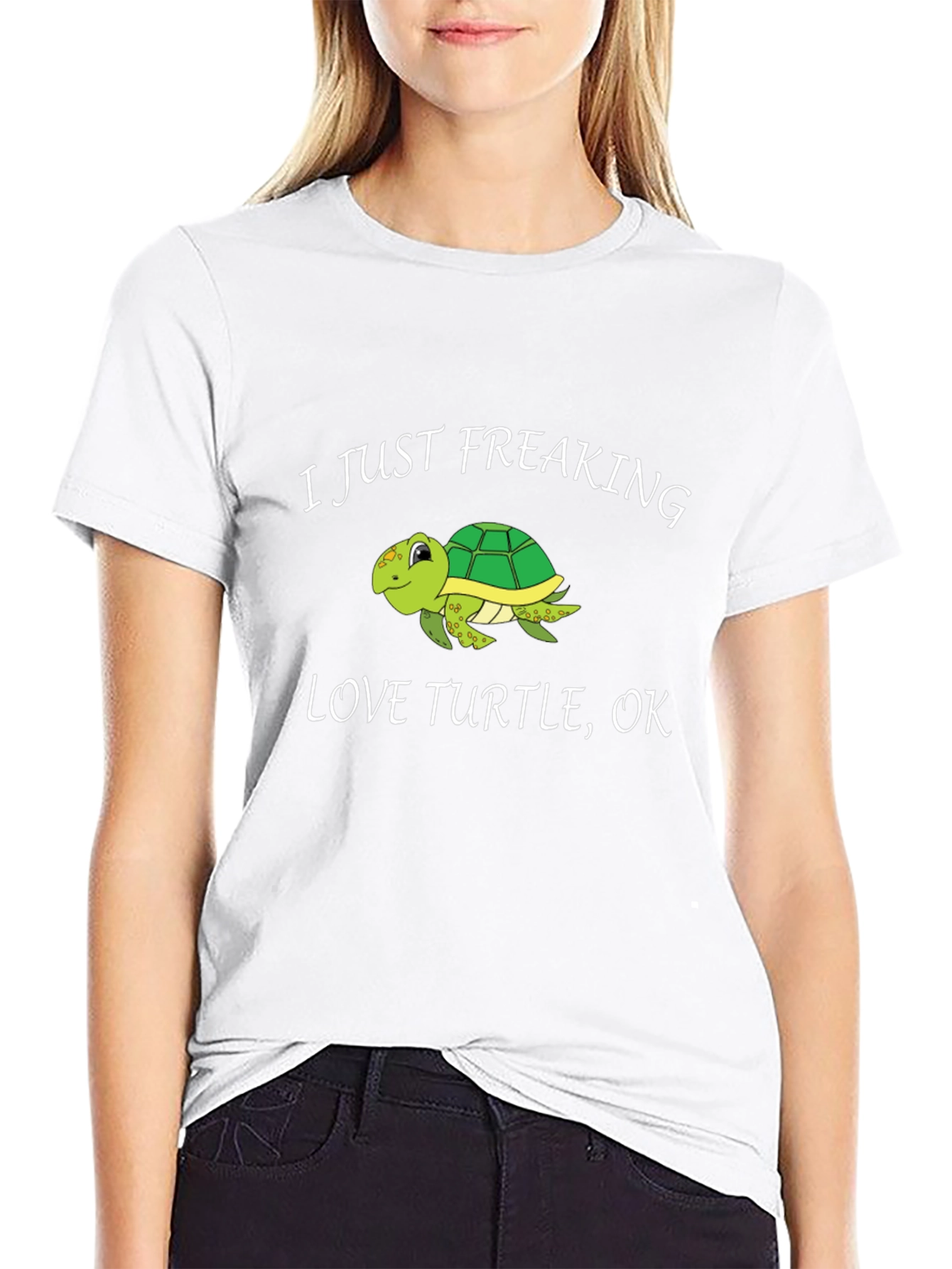 Black I Just Freaking Love Turtles T-Shirt view 9