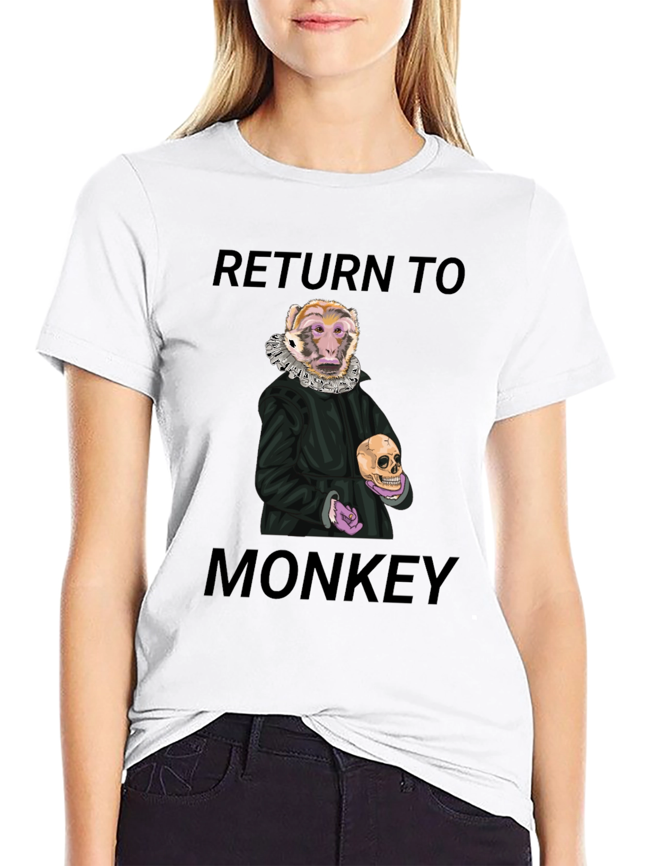 Black Return to Monkey Graphic T-Shirt - Black view 9