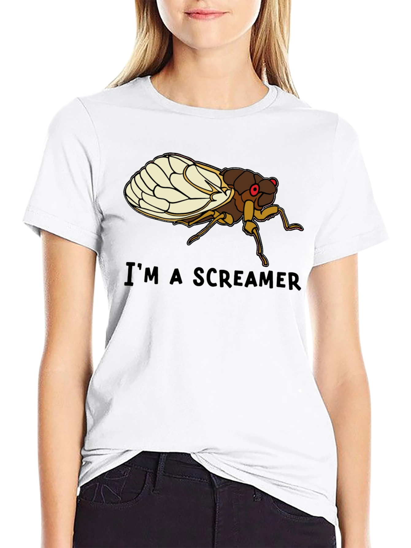 Black I'm a Screamer Cicada T-Shirt view 9