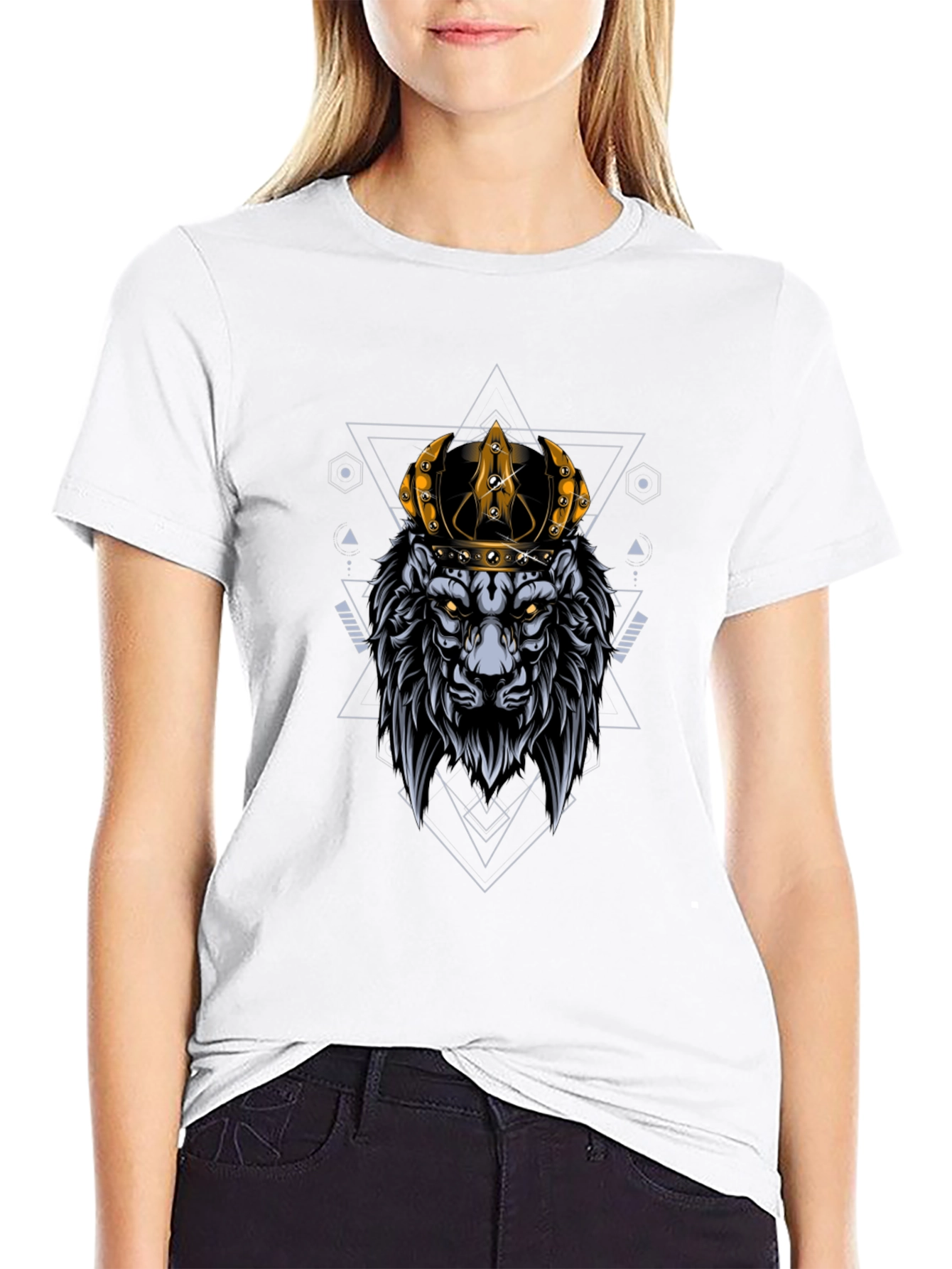 Black Lion King Graphic Tee - Black Cotton T-Shirt view 9