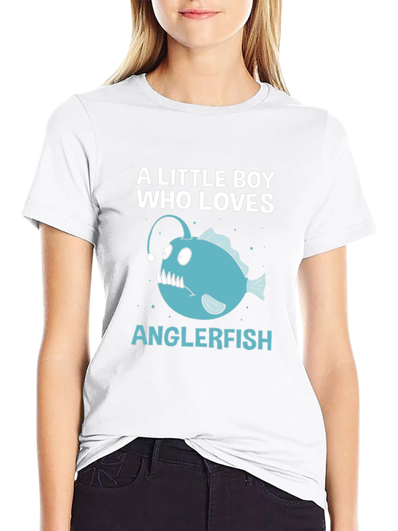 Black Anglerfish Lover T-Shirt - Boys Novelty Tee view 9