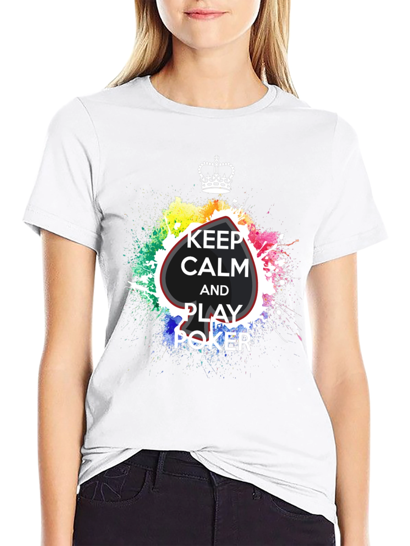 Black Keep Calm and Play Poker Black T-Shirt view 9