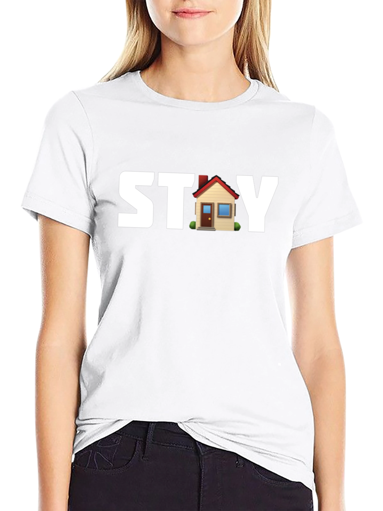 Black Stay Home Black T-Shirt view 9