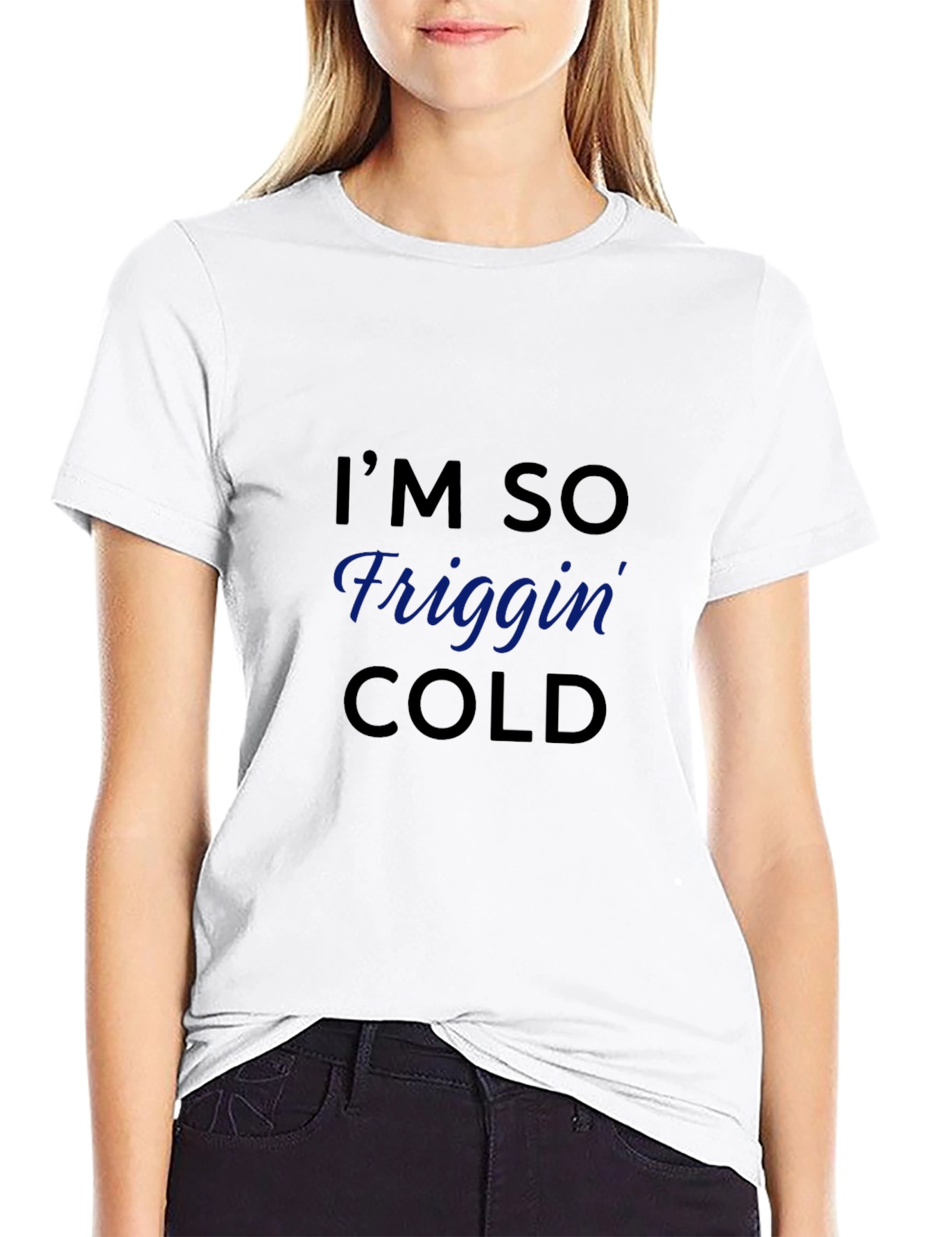 Black I'm So Friggin' Cold Graphic Tee - Black view 9