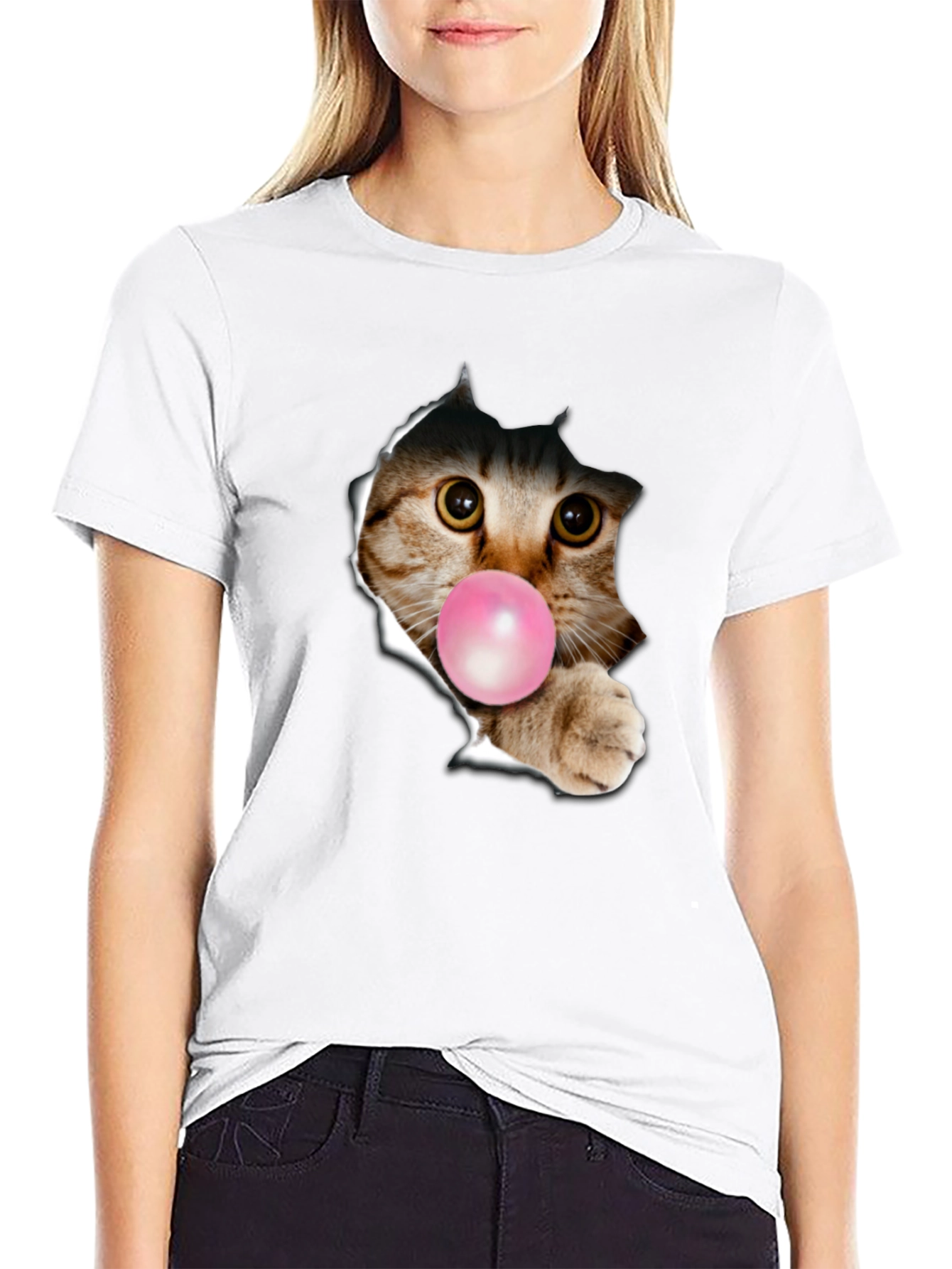 Black Cat Bubble Gum T-Shirt view 9