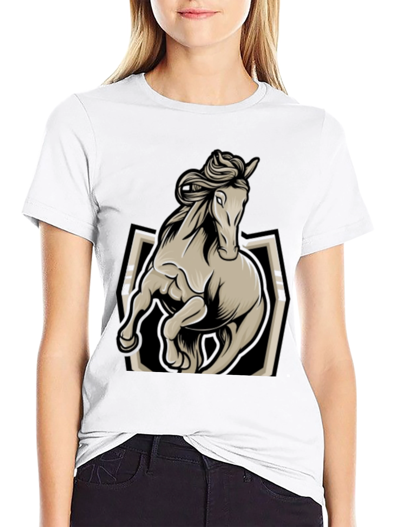 Black Horse Graphic Tee - Stylish Black Men's T-Shirt view 9