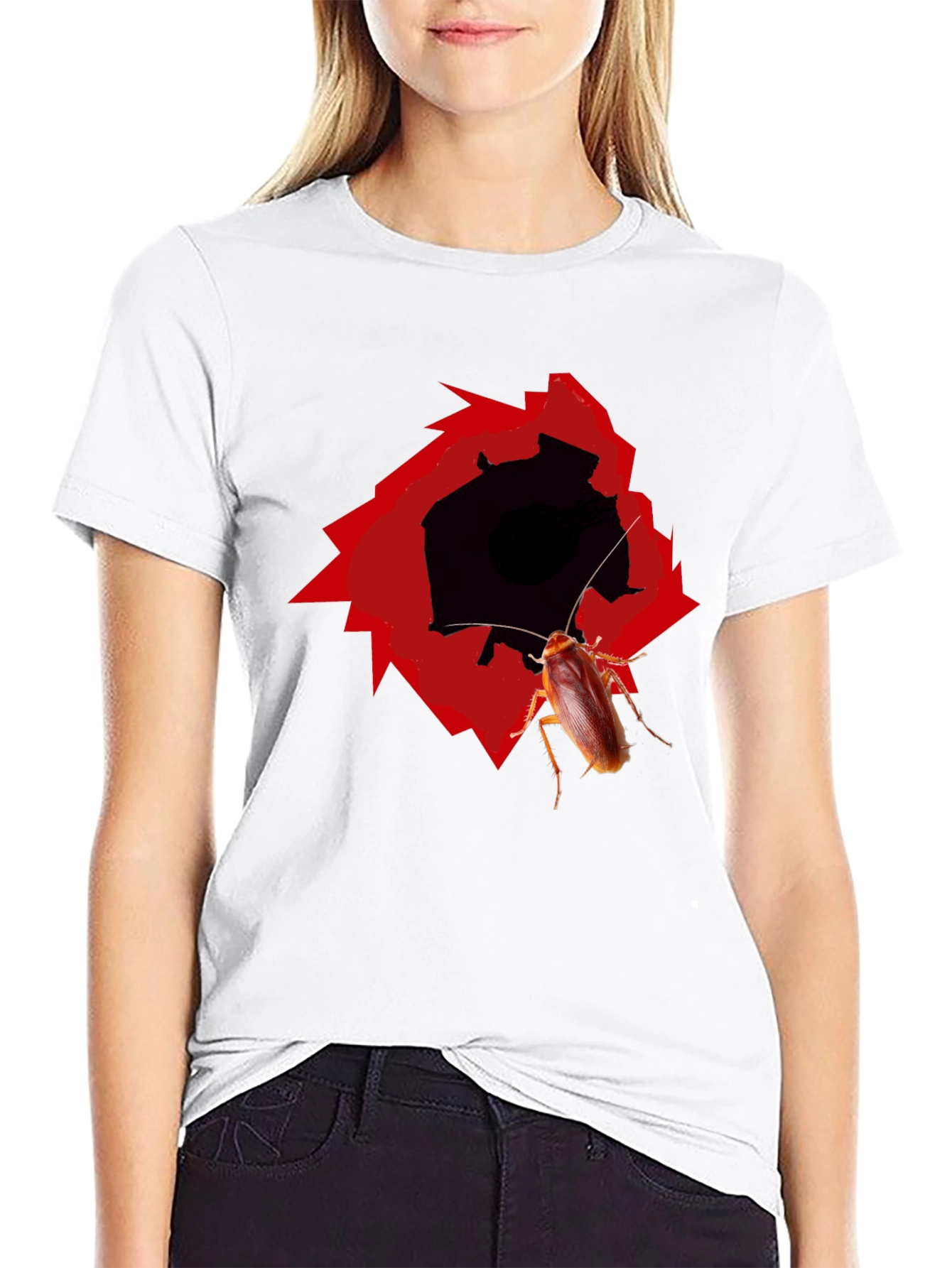 Black Novelty Cockroach Graphic T-Shirt view 9