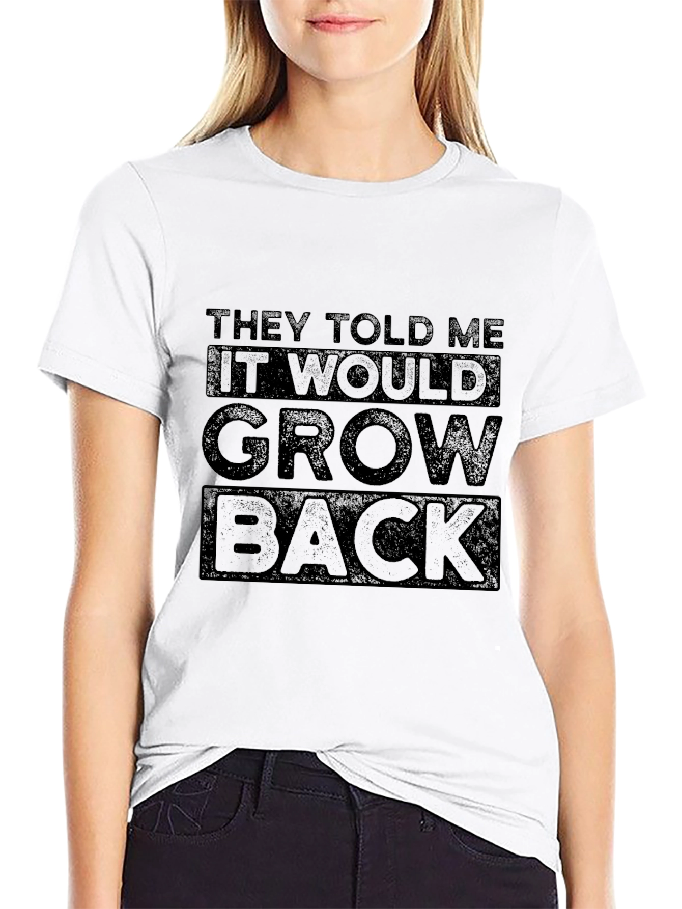 Black They Told Me It Would Grow Back Graphic Tee view 9