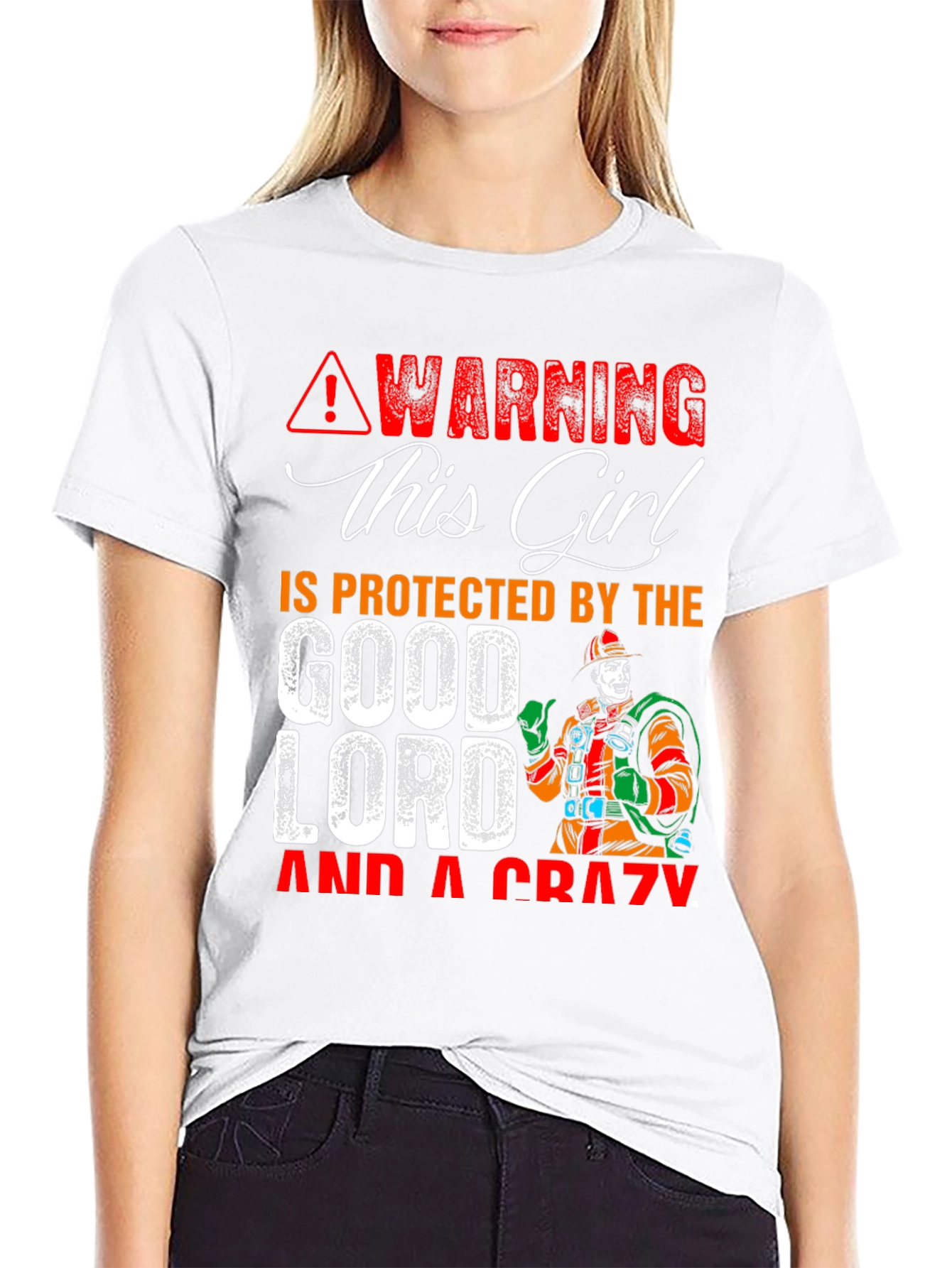 Warning This Girl is Protected Graphic T-Shirt - 9